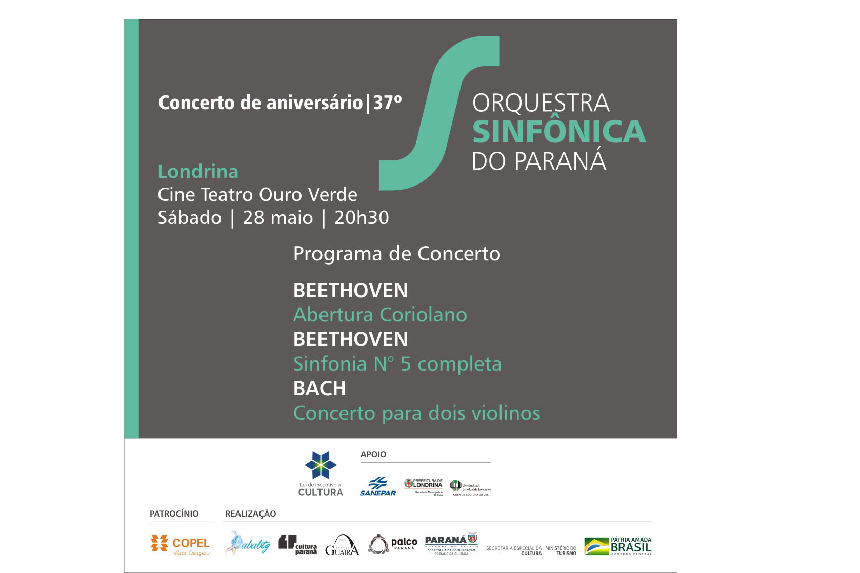 Orquestra Sinfônica do Paraná se apresenta em quatro cidades em maio