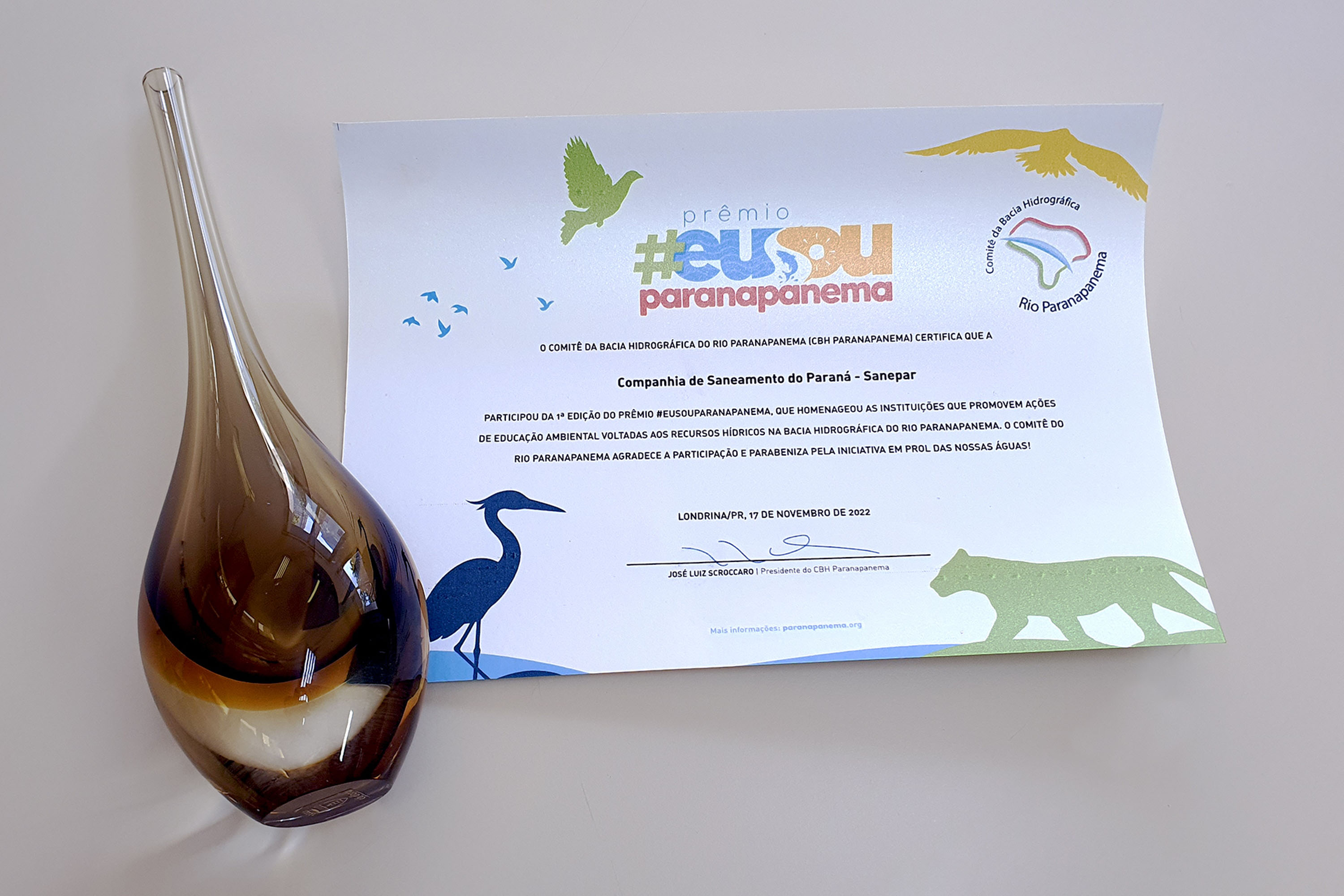 Sanepar recebe prêmio por projeto de educação socioambiental