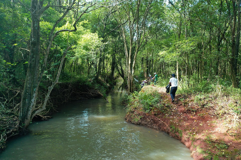 Voluntários limpam e preservam Rio Cascavel