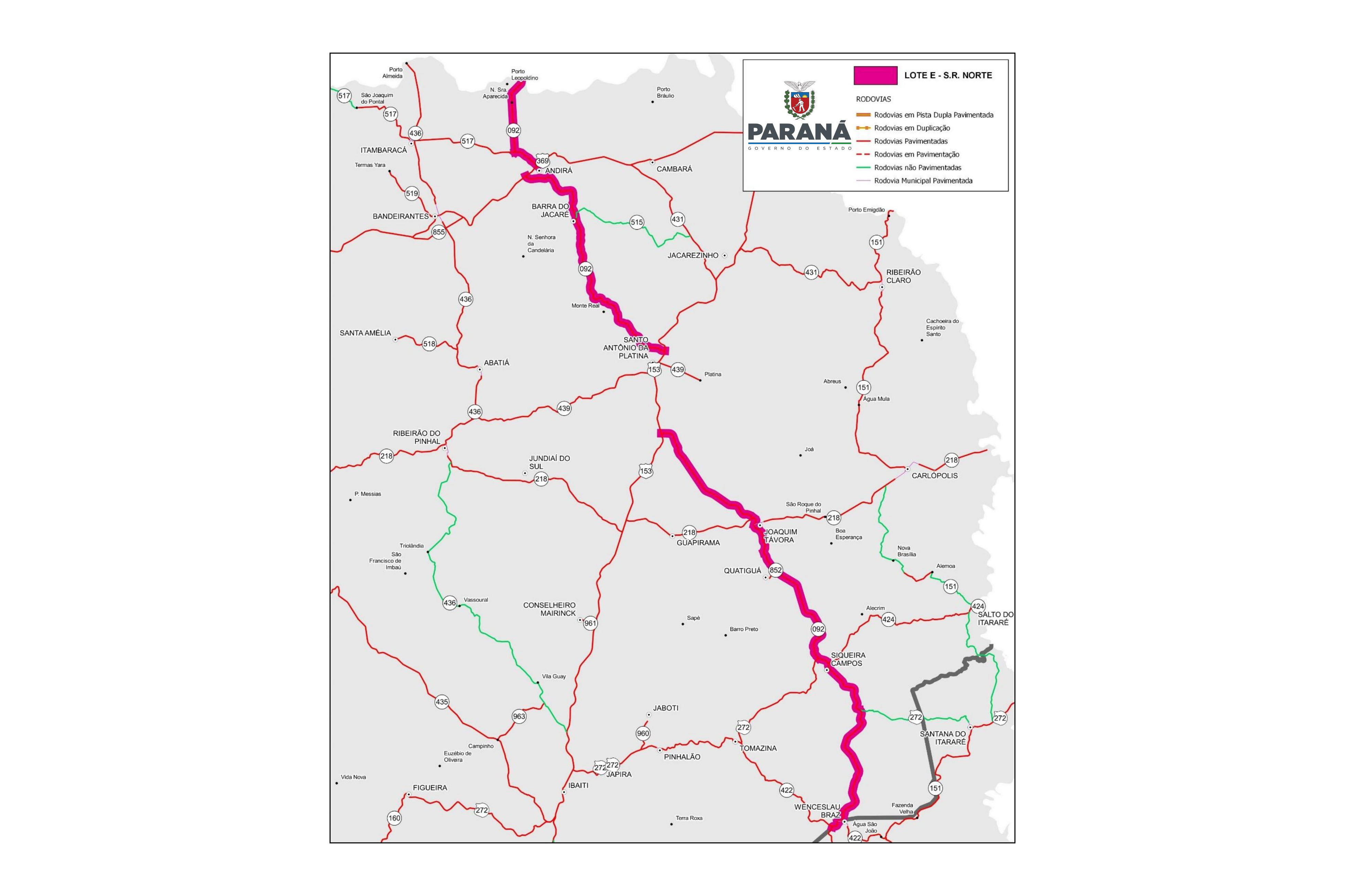 Licitação de reforma da PR-092 entre Wenceslau Braz e Andirá avança para etapa de habilitação