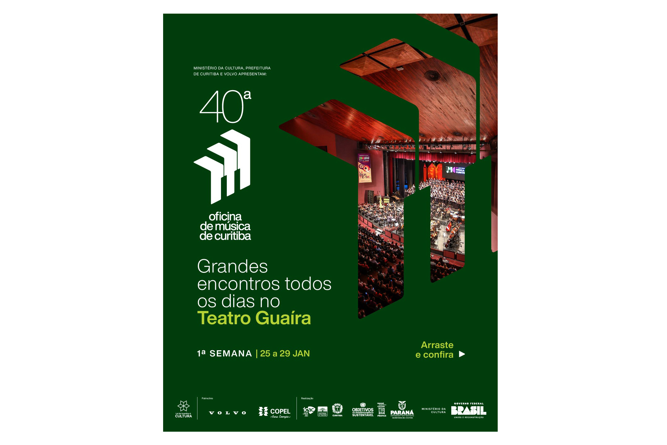 Teatro Guaíra recebe grandes espetáculos da 40ª Oficina de Música