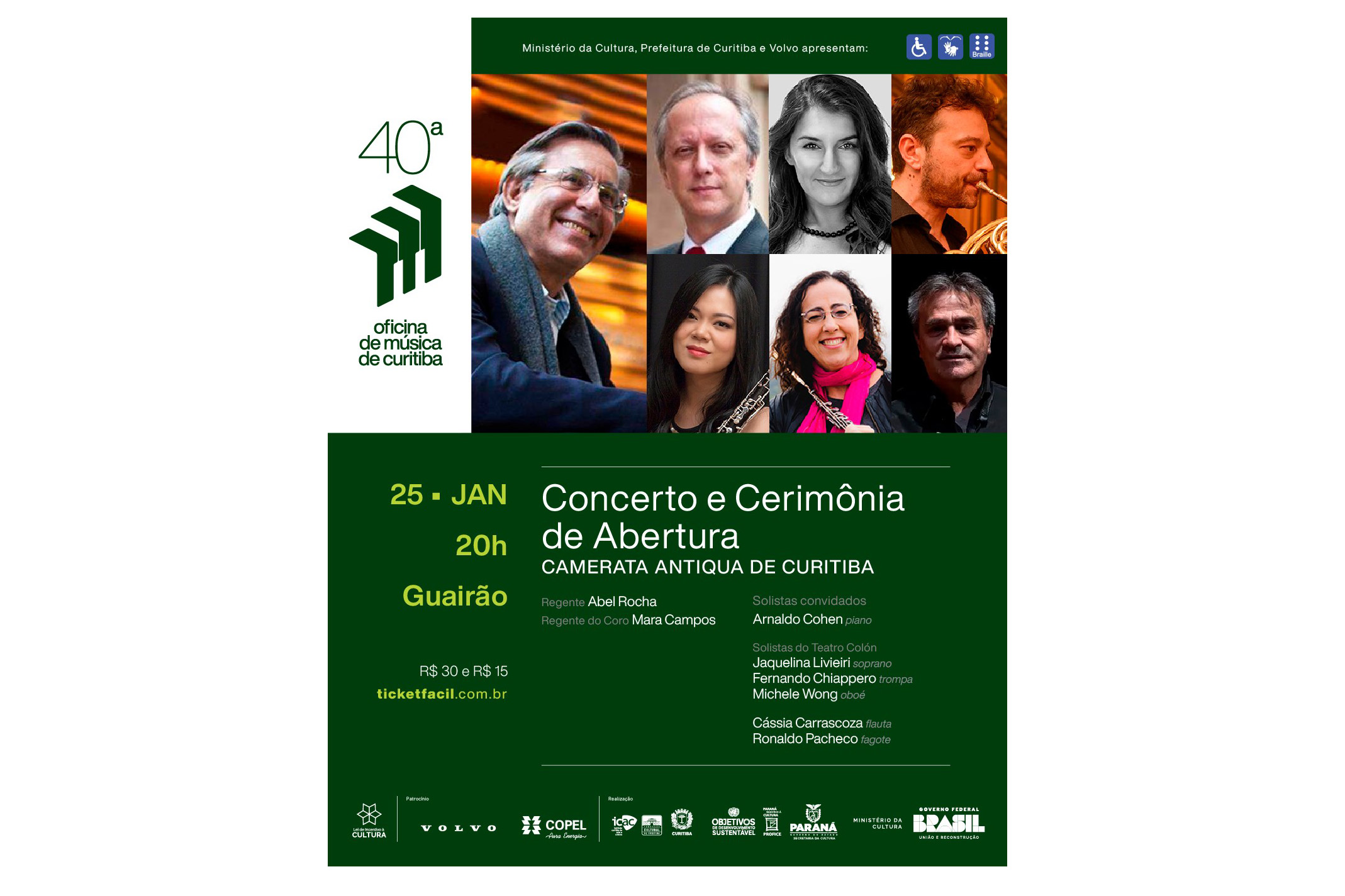 40ª Oficina de Música de Curitiba começa com o brilho do pianista Arnaldo Cohen no Teatro Guaíra