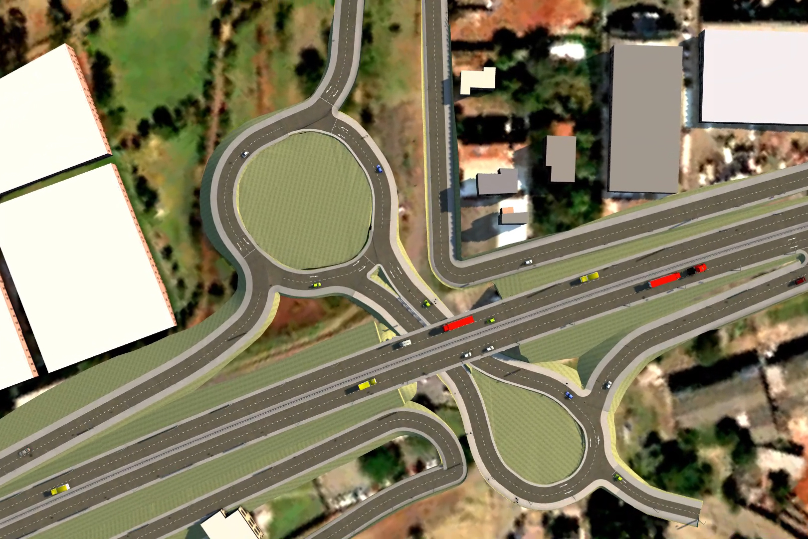 Maquete 3D do anteprojeto do viaduto da PUC