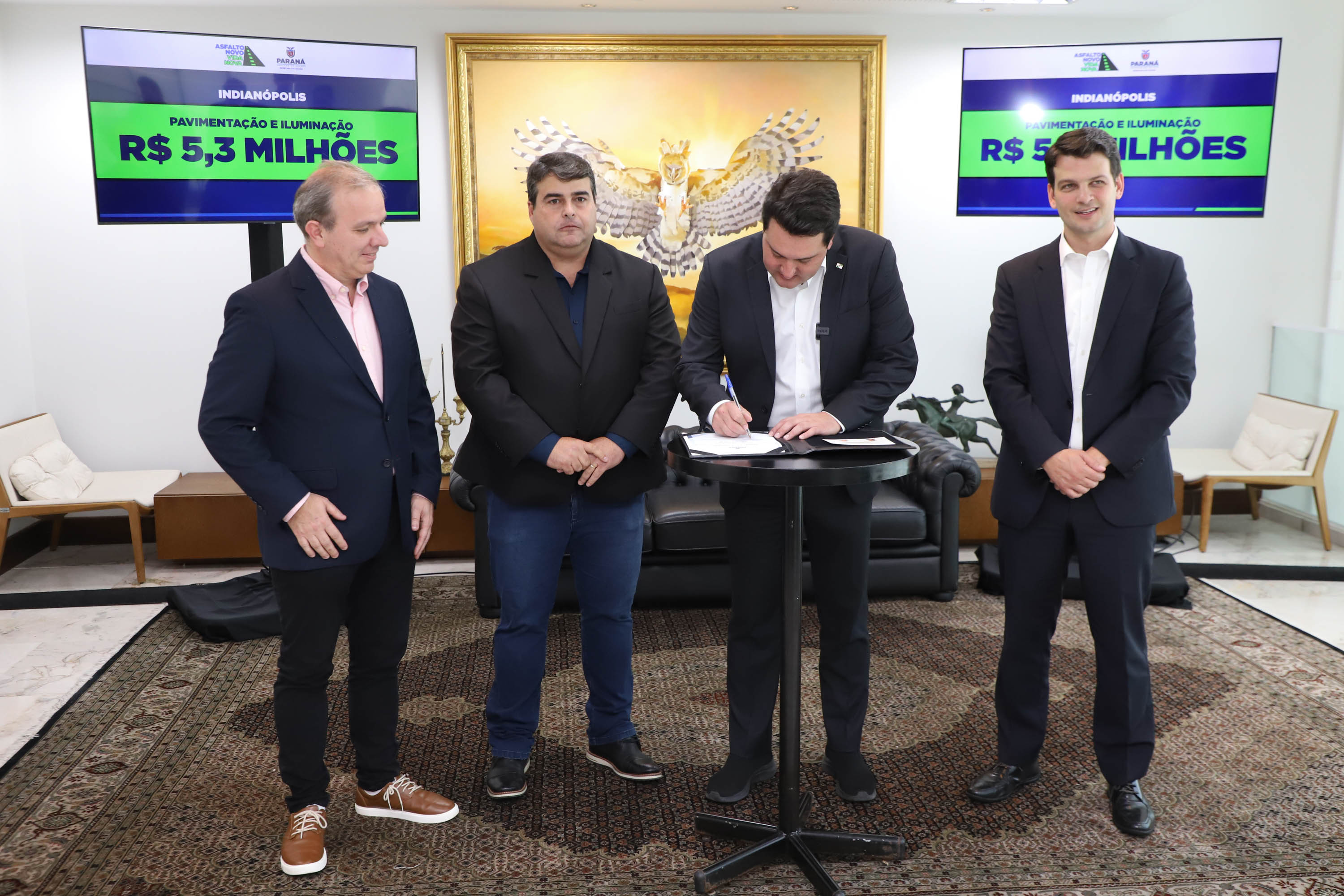 Mais R$ 34,1 milhões foram liberados pelo Governo do Estado para oito municípios pelo programa Asfalto Novo, Vida Nova.  As autorizações para os repasses foram assinadas pelo governador Carlos Massa Ratinho Junior.