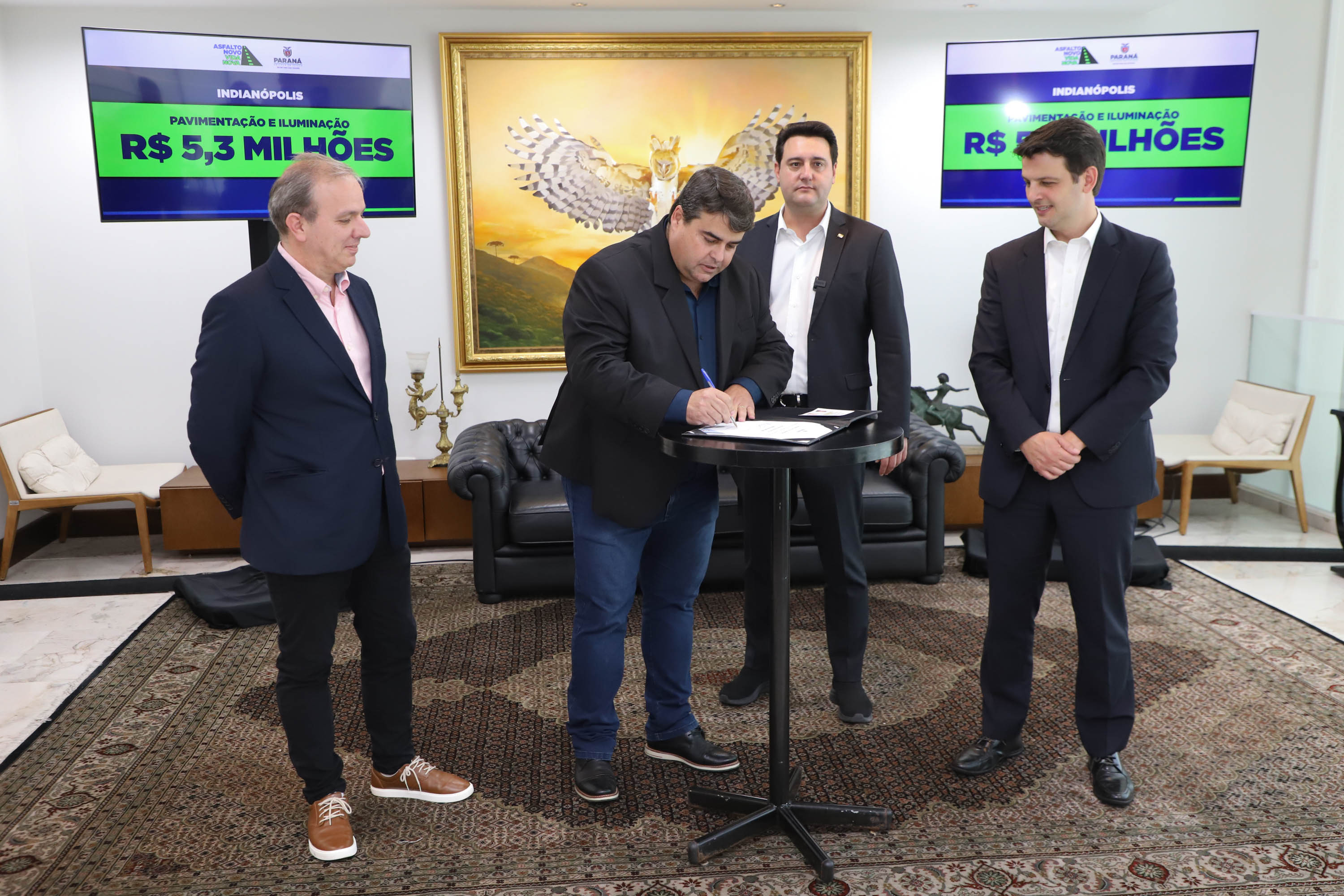 Mais R$ 34,1 milhões foram liberados pelo Governo do Estado para oito municípios pelo programa Asfalto Novo, Vida Nova.  As autorizações para os repasses foram assinadas pelo governador Carlos Massa Ratinho Junior.