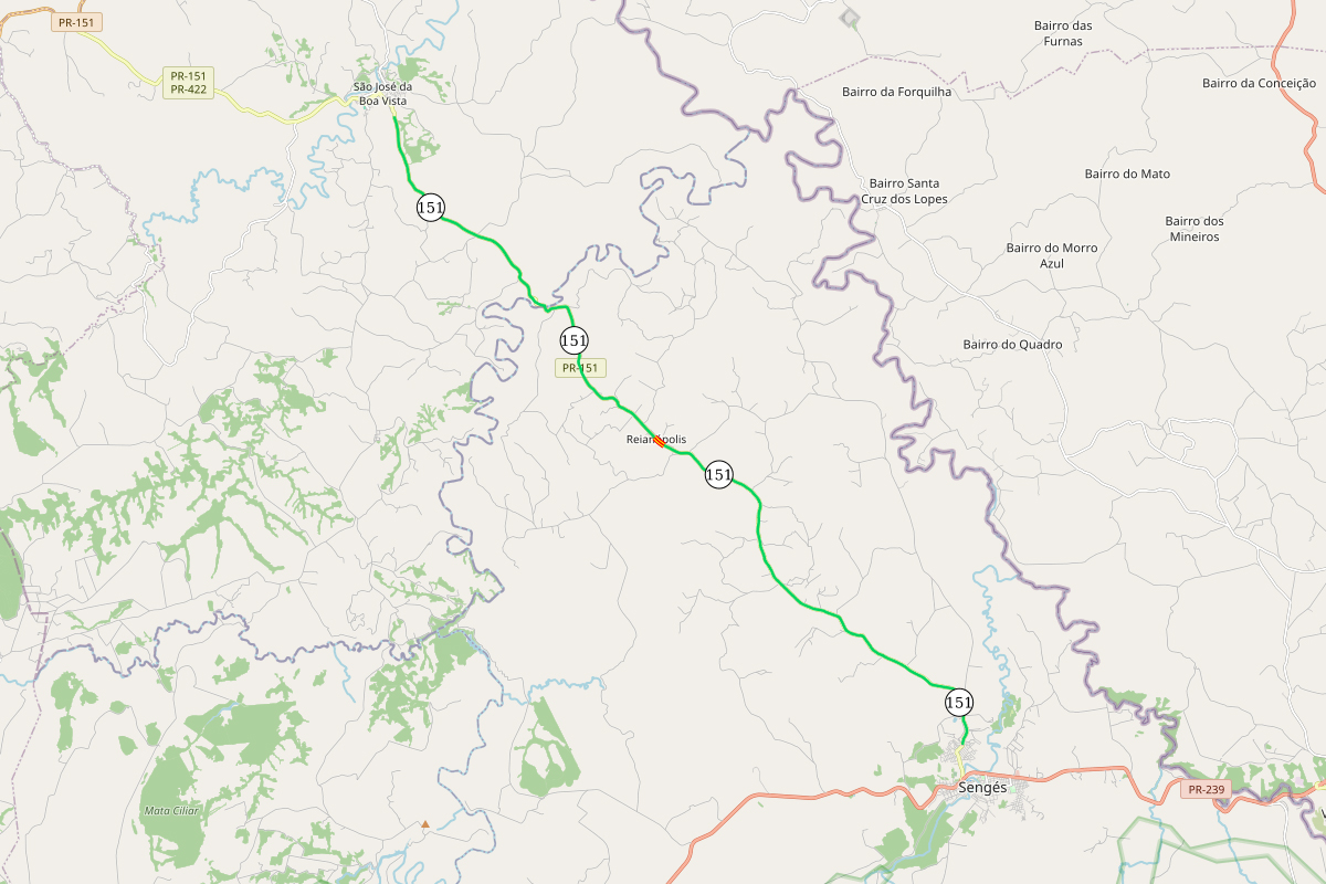 DER PR-151 Sengés - São José da Boa Vista