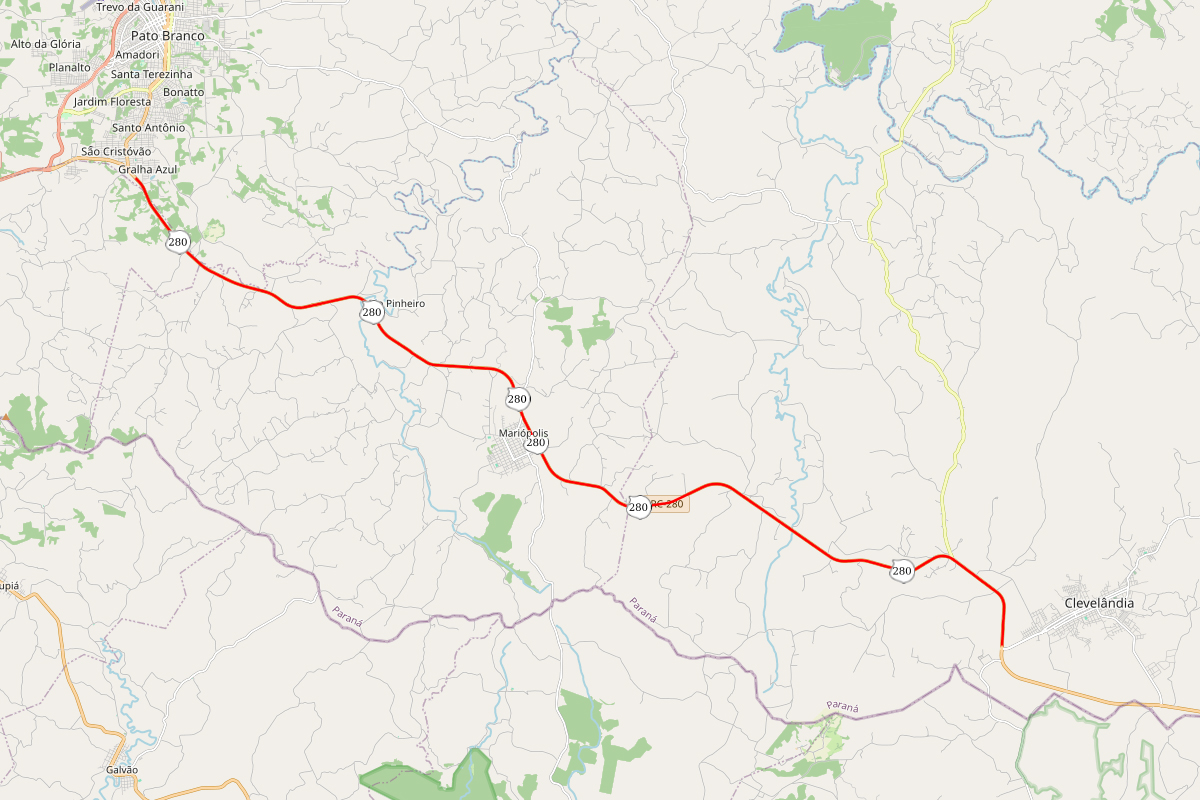 DER PRC-280 Pato Branco a Clevelândia