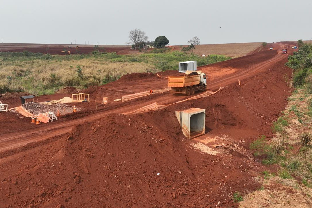 Nova obra do Contorno de Palotina tem alteração de tráfego para construção de viaduto