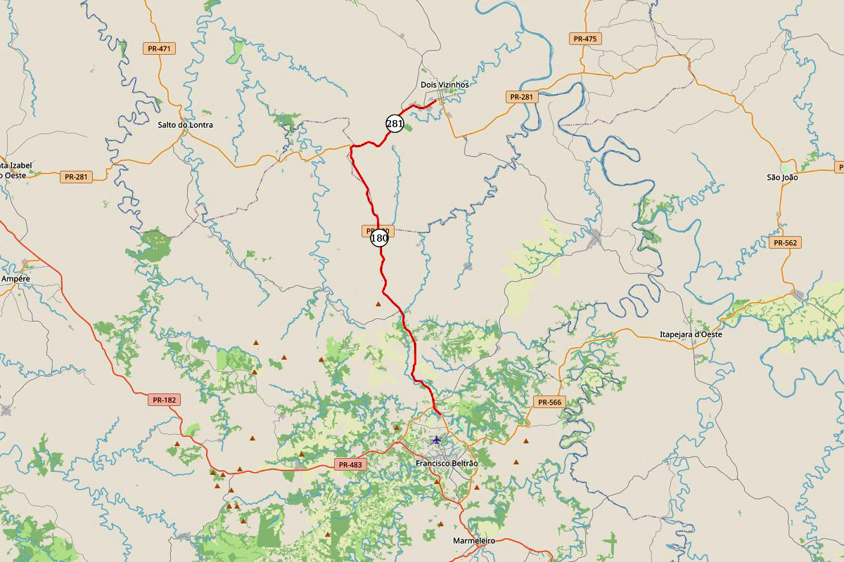 PR-180 e PR-281 Francisco Beltrão a Dois Vizinhos Restauração e ampliação de rodovias entre Dois Vizinhos e Francisco Beltrão é homologada