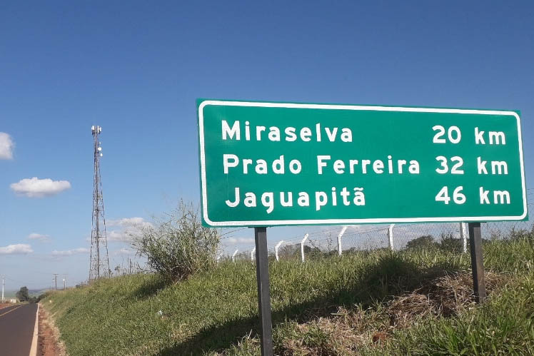 PR-534 Miraselva a Centenário do Sul - proseg Rodovia entre Centenário do Sul e Miraselva recebe serviços de segurança viária