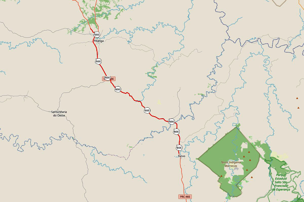 projeto da duplicação da PRC-466 entre Turvo e Pitanga.