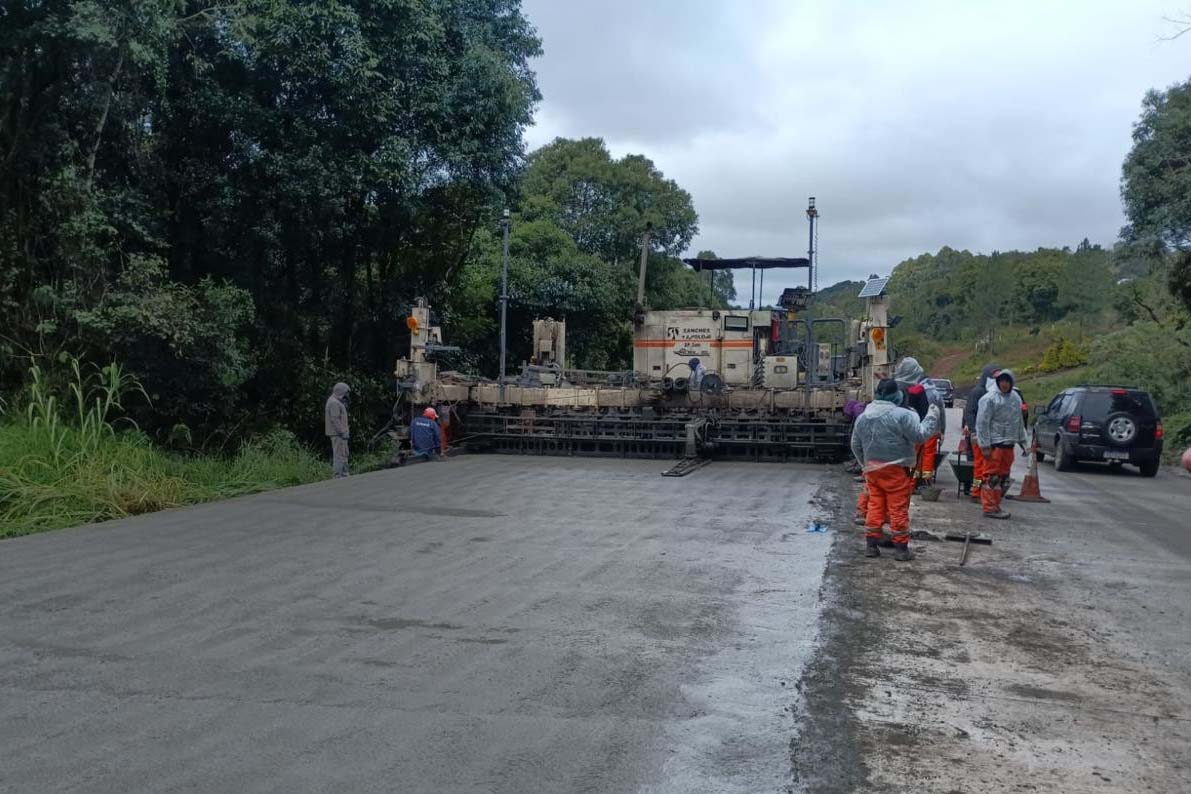 75%: concretagem de rodovia entre Clevelândia e Pato Branco deve terminar em junho