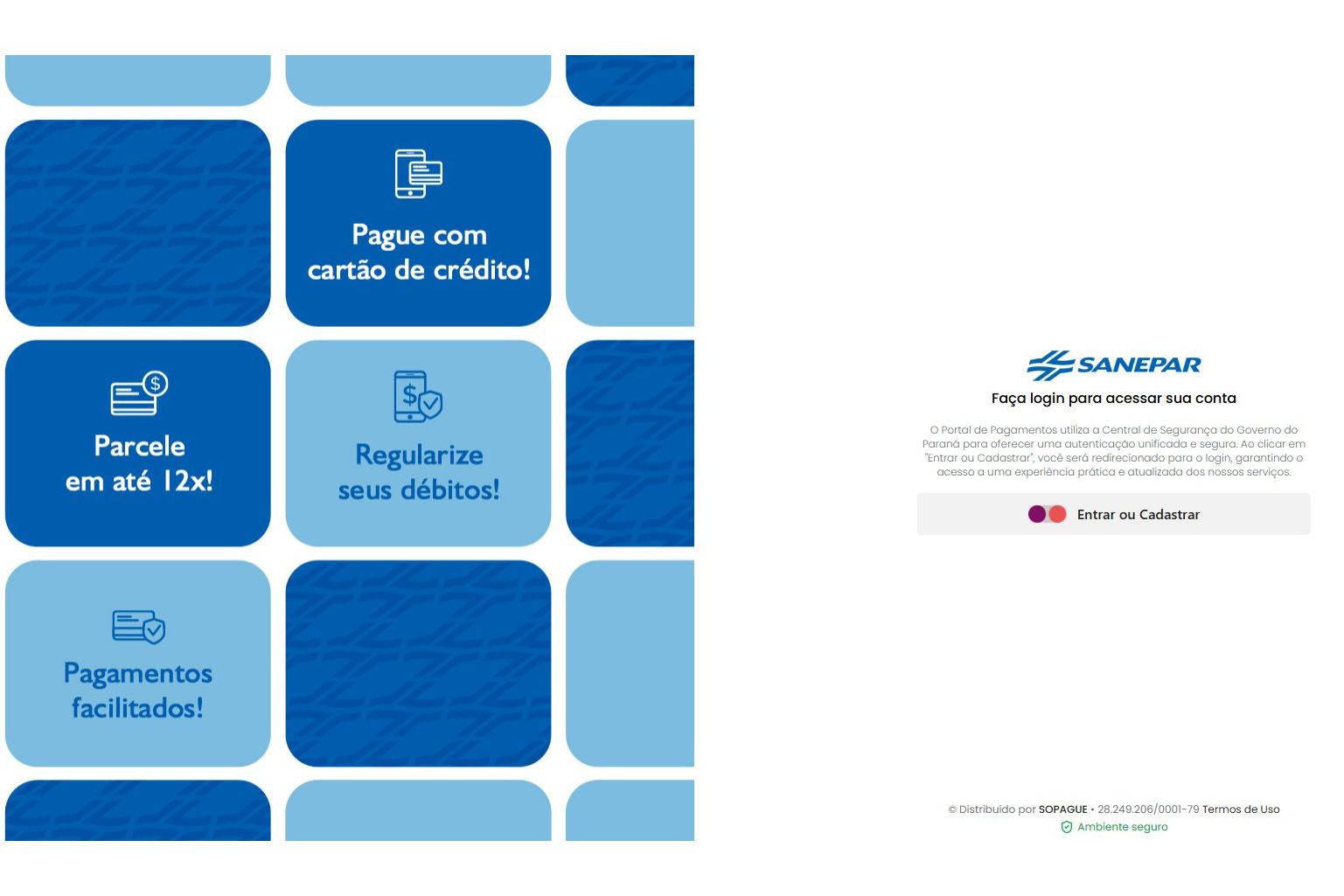 NOVA MODALIDADE - Sanepar disponibiliza pagamento com cartão de crédito pelo site