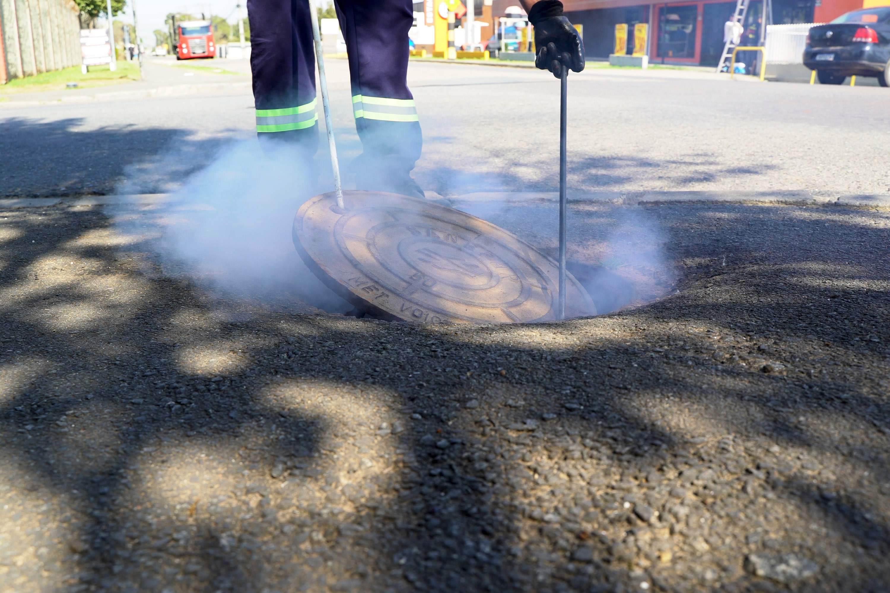 Sanepar - teste da fumaça