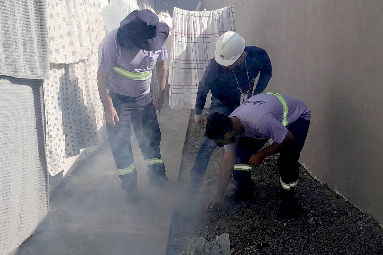 Sanepar - teste da fumaça