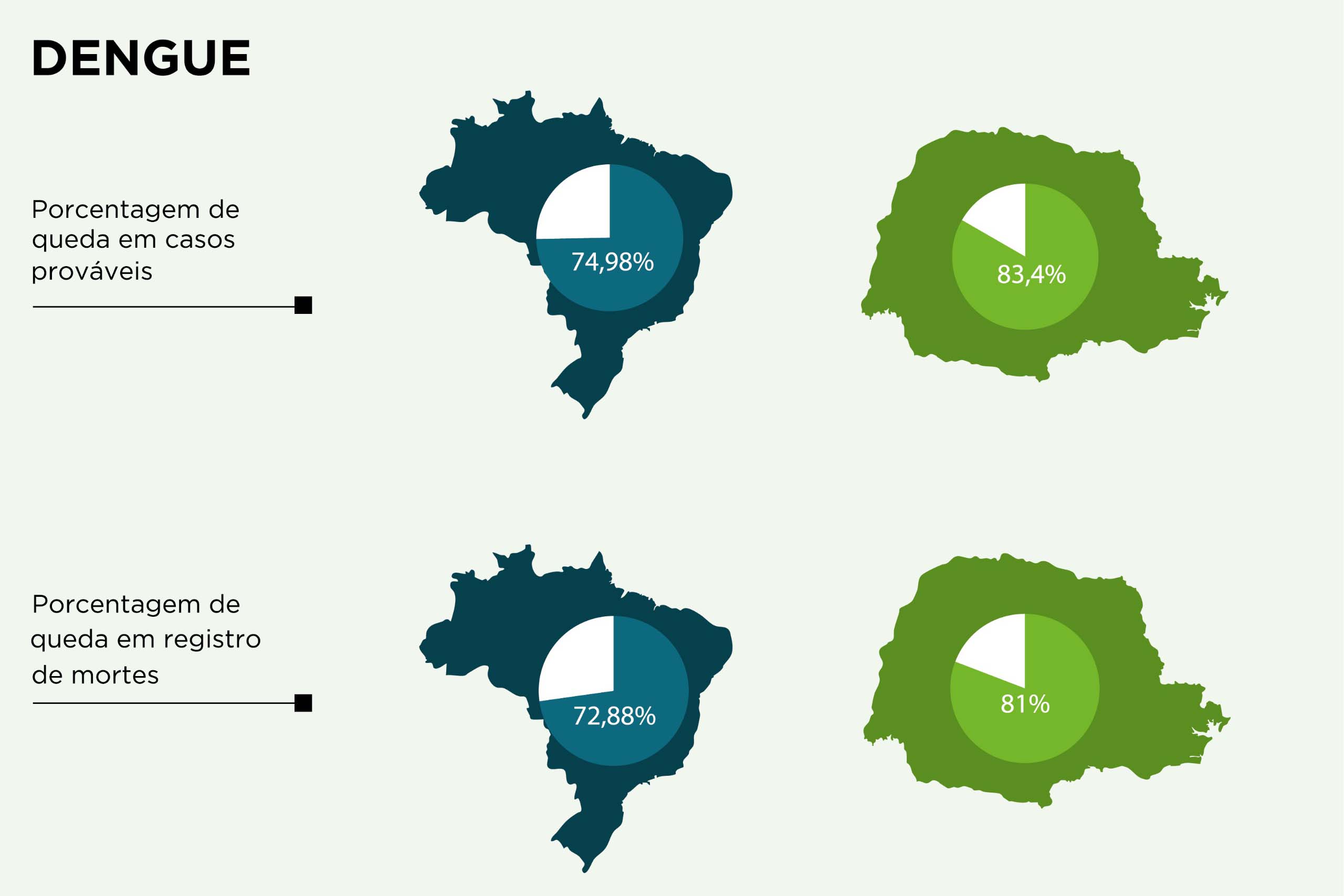 Paraná tem redução de casos e mortes por dengue maior que a média nacional