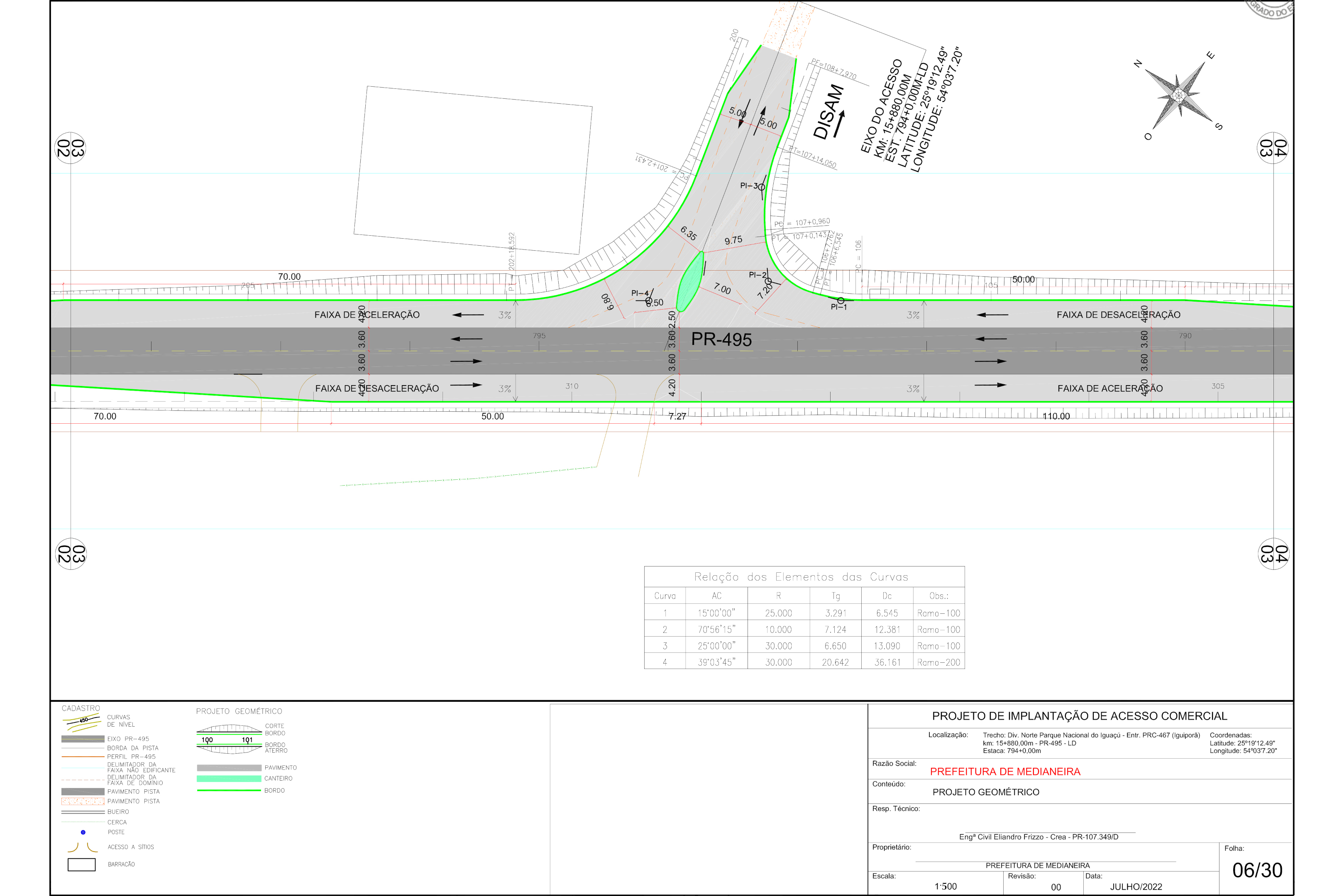 PR-495 Medianeira, local do novo trevo (projeto)