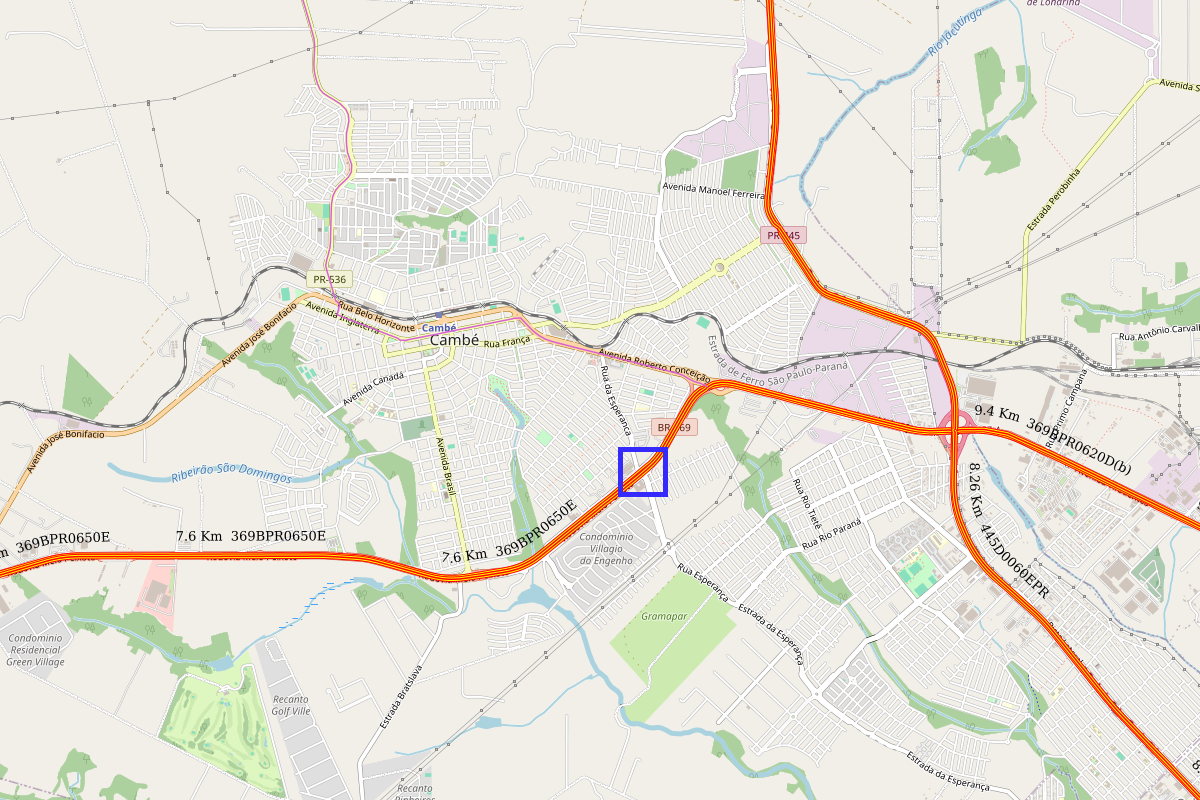 Trevo da Esperança em Cambé (mapa)