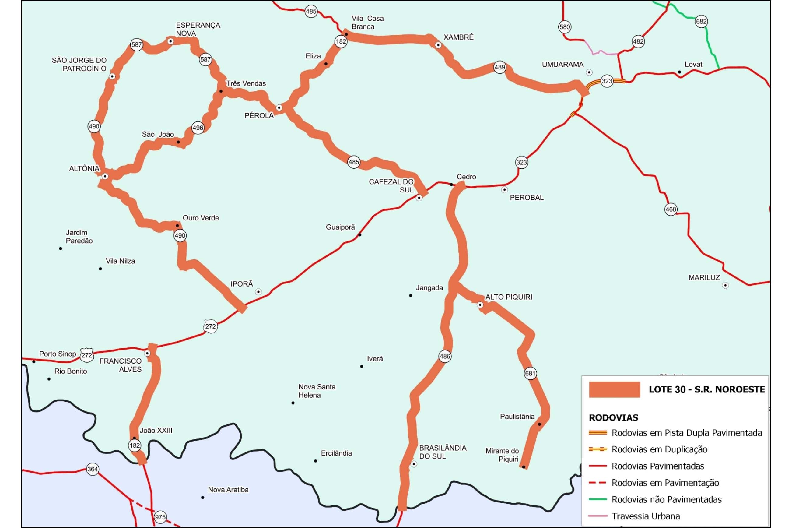 PR-485, entre Pérola e Cafezal do Sul, recebe conservação do pavimento