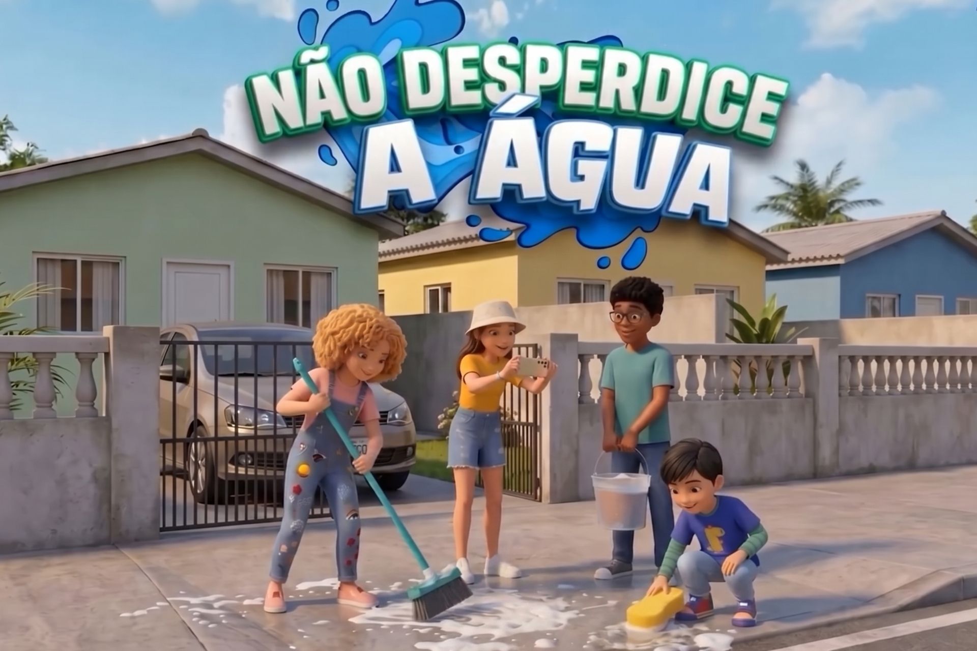 Turma do Planeta Azul ganha versão digital para mostrar como economizar água em situações do cotidiano