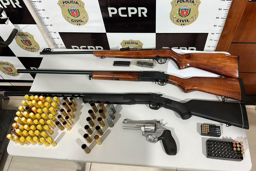 PCPR prende seis pessoas e apreende arsenal durante operação contra comércio ilegal de armas 