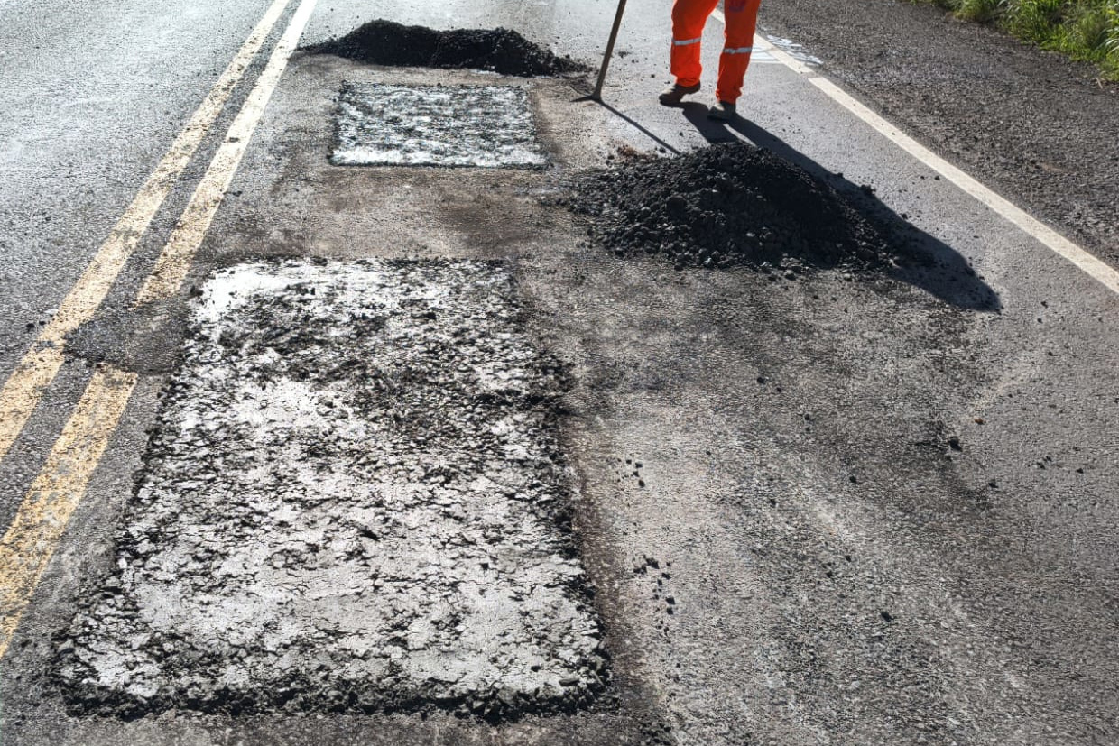 Obra de whitetopping da PR-460 e PRC-487 entre Pitanga e Nova Tebas