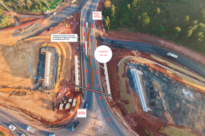Rodovia PR-151 terá bloqueios temporários em trecho de obras de duplicação