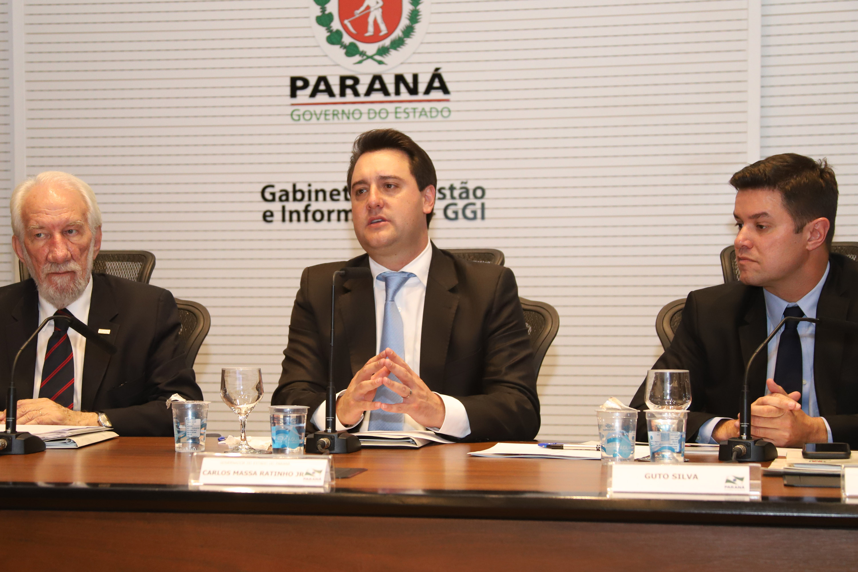Governador Carlos Massa Ratinho Junior durante a primeira reunião de trabalho com a equipe de secretários de Estado. - Curitiba, 02/01/2019 - Foto: Rodrigo Félix Leal