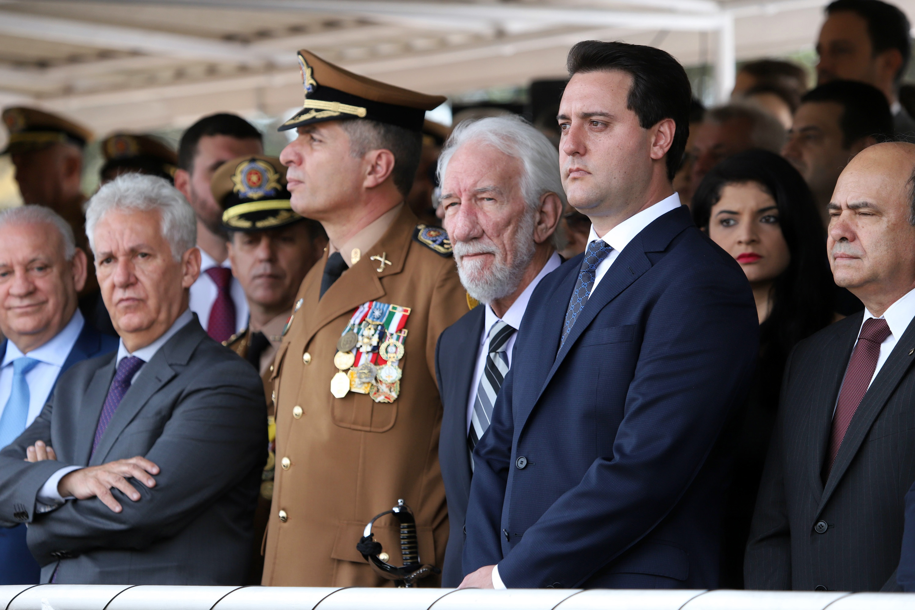 Governador Carlos Massa Ratinho Júnior participa da cerimônia de troca de comando da Polícia Militar do Paraná. O novo camandante-geral é o coronel Péricles de Matos. Ele substitui no cargo a coronel Audilene Dias Rocha. - Curitiba, 08/01/2019 - Foto: José Fernando Ogura/ANPr