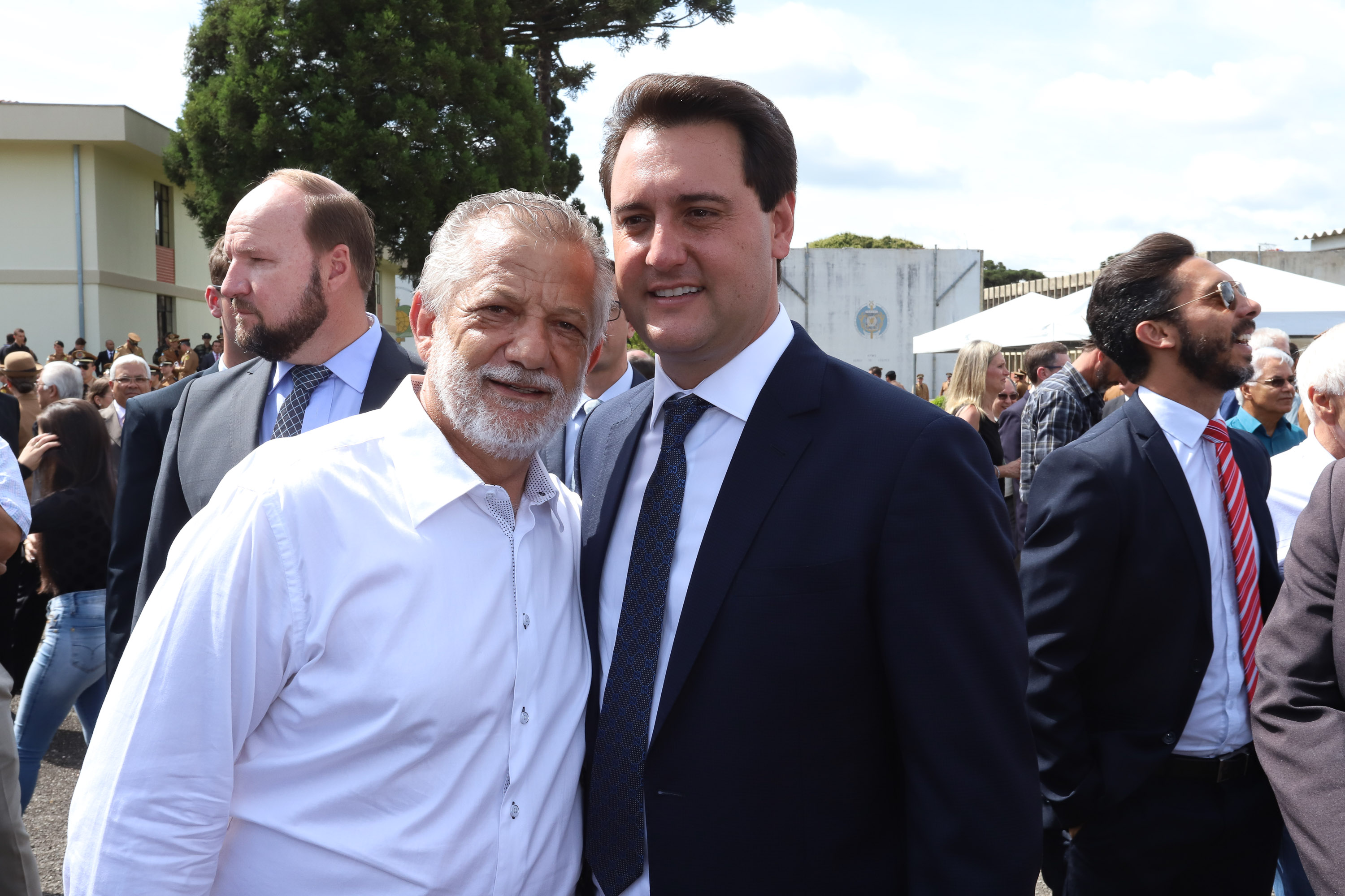 Governador Carlos Massa Ratinho Júnior participa da cerimônia de troca de comando da Polícia Militar do Paraná. O novo camandante-geral é o coronel Péricles de Matos. Ele substitui no cargo a coronel Audilene Dias Rocha. - Curitiba, 08/01/2019 - Foto: Rodrigo Félix Leal