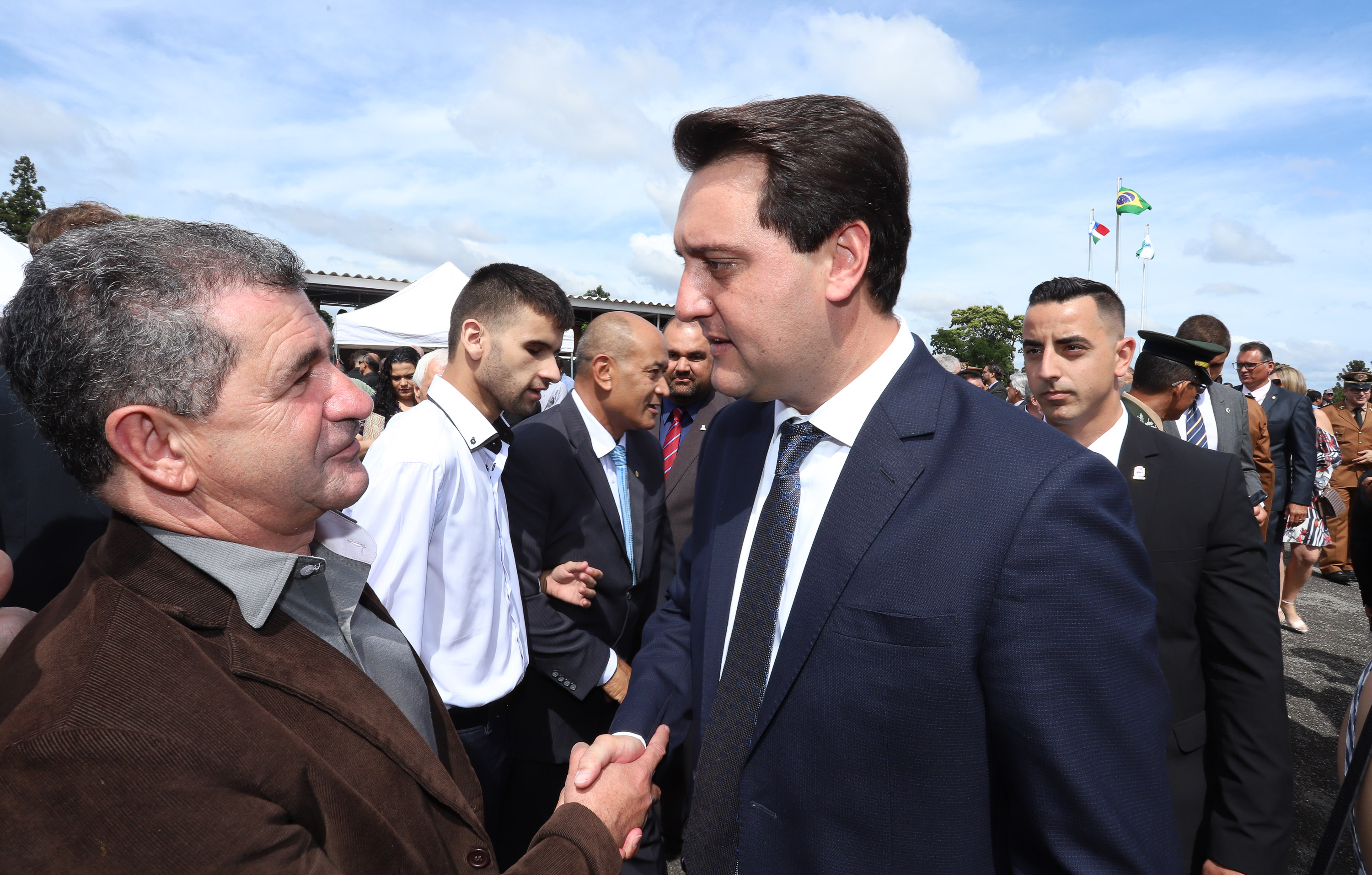 Governador Carlos Massa Ratinho Júnior participa da cerimônia de troca de comando da Polícia Militar do Paraná. O novo camandante-geral é o coronel Péricles de Matos. Ele substitui no cargo a coronel Audilene Dias Rocha. - Curitiba, 08/01/2019 - Foto: Rodrigo Félix Leal