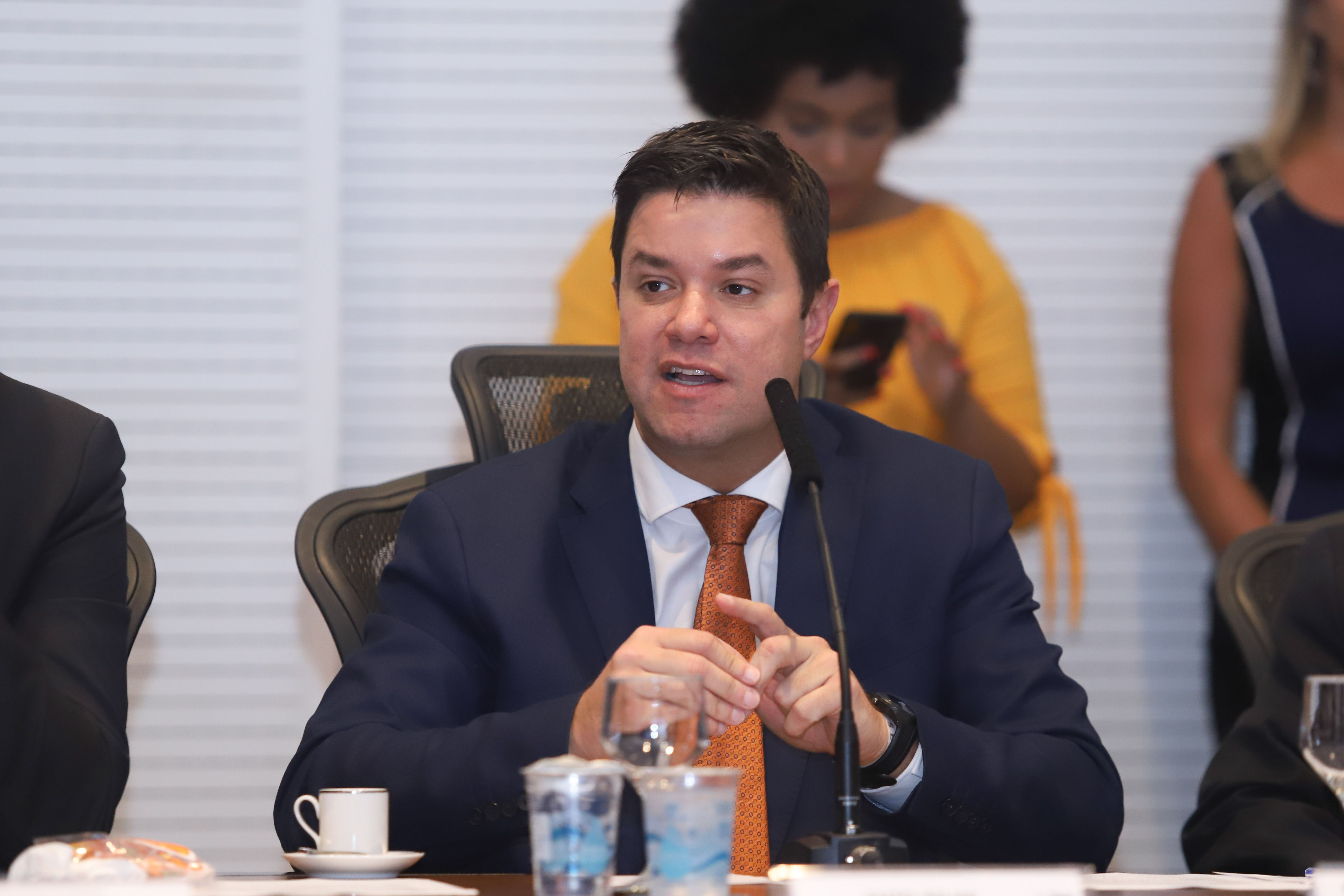 Governador Carlos Massa Ratinho Júnior, durante reunião com a equipe de governo. Na foto, secretário chefe da Casa Civil, Guto Silva. Curitiba, 15/01/2019 - Foto: Rodrigo Felix Leal/ANPr