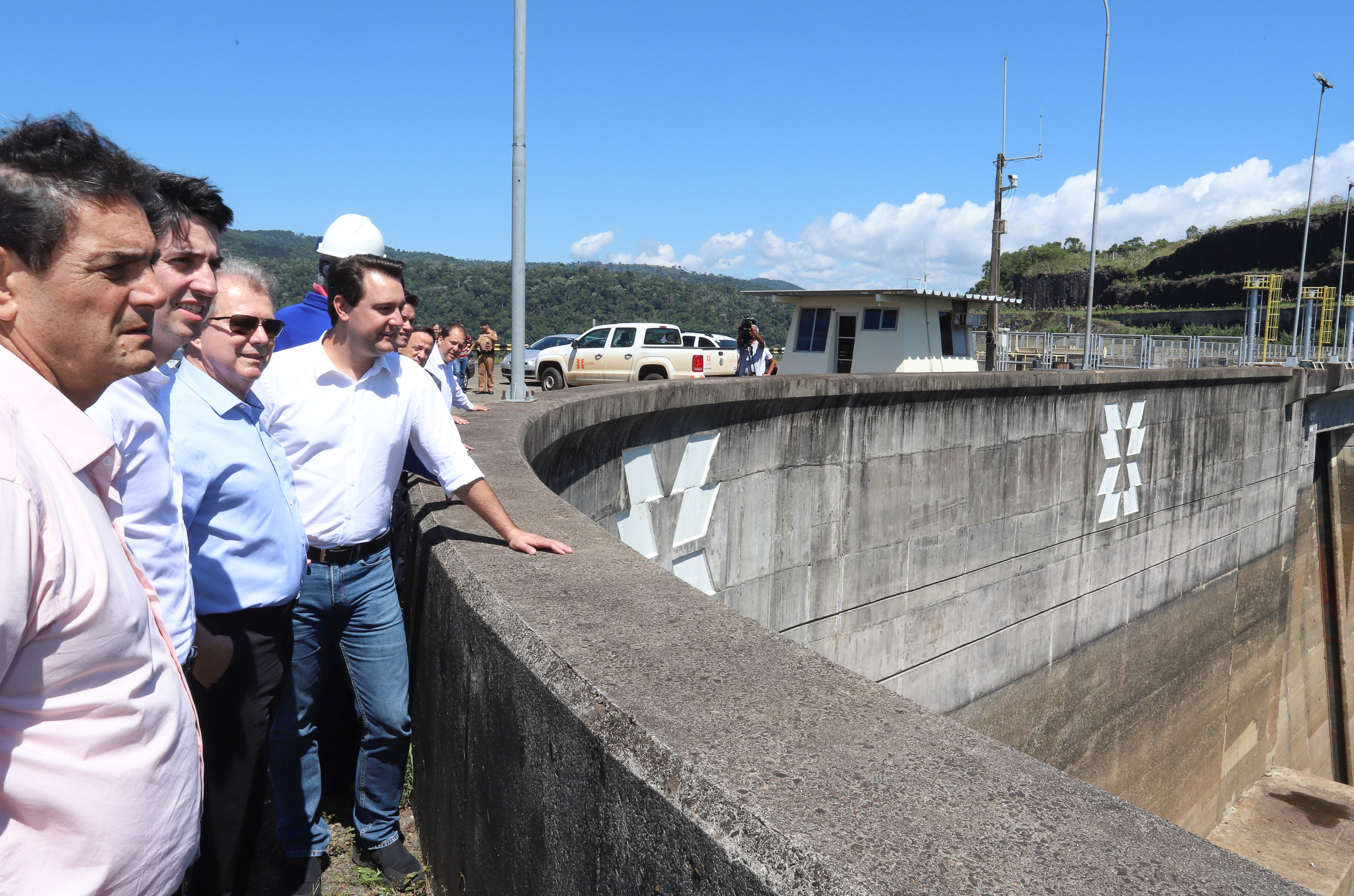 Governador Carlos Massa Ratinho Junior, acompanhado do presidente da Copel, Daniel Pimentel, visita a Usina Governador Bento Munhoz da Rocha Netto (Foz do Areia), no município de Pinhão - Pinhão, 22/01/2019 - Foto: Rodrigo Félix Leal