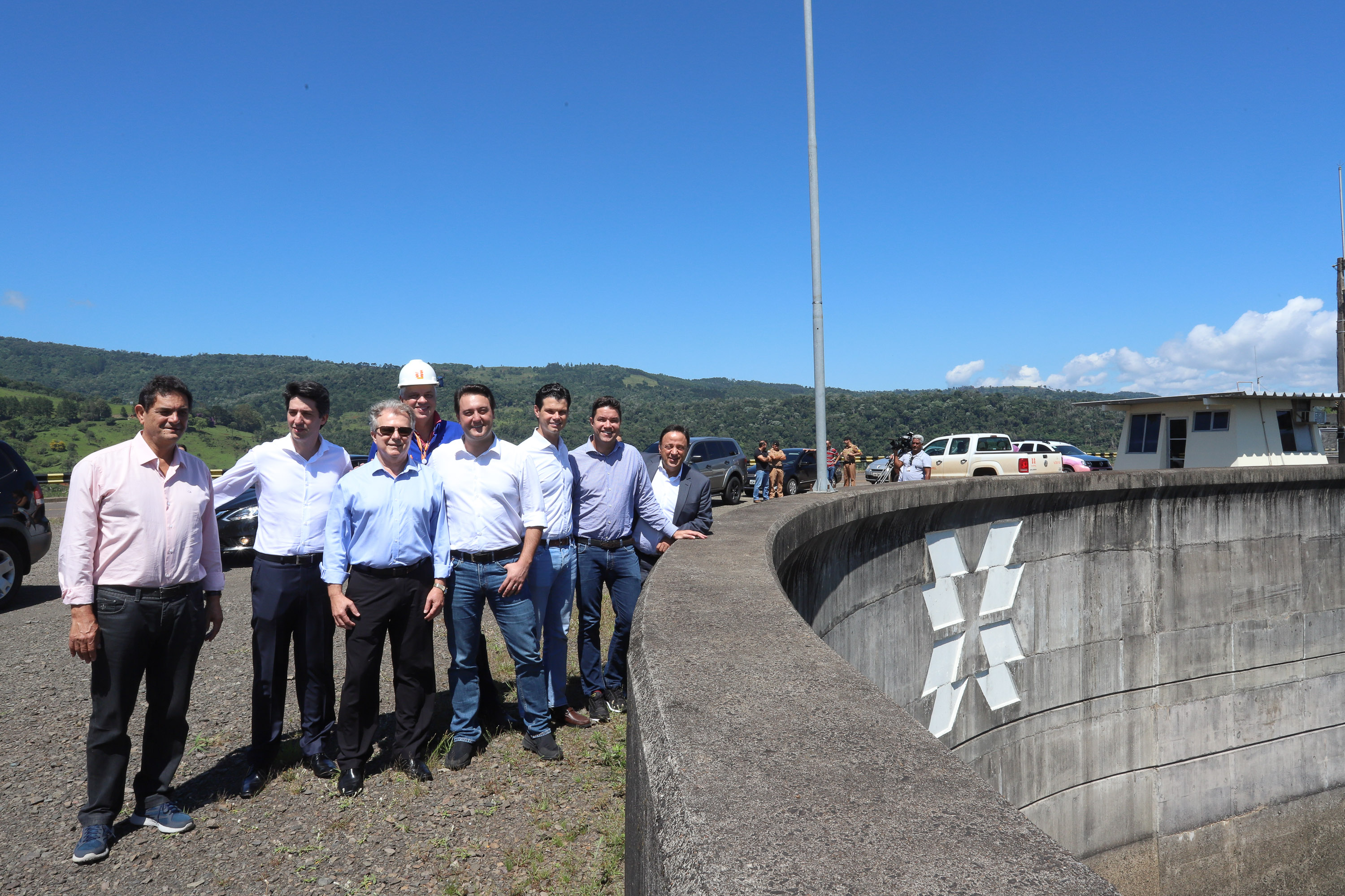 Governador Carlos Massa Ratinho Junior, acompanhado do presidente da Copel, Daniel Pimentel, visita a Usina Governador Bento Munhoz da Rocha Netto (Foz do Areia), no município de Pinhão - Pinhão, 22/01/2019 - Foto: Rodrigo Félix Leal