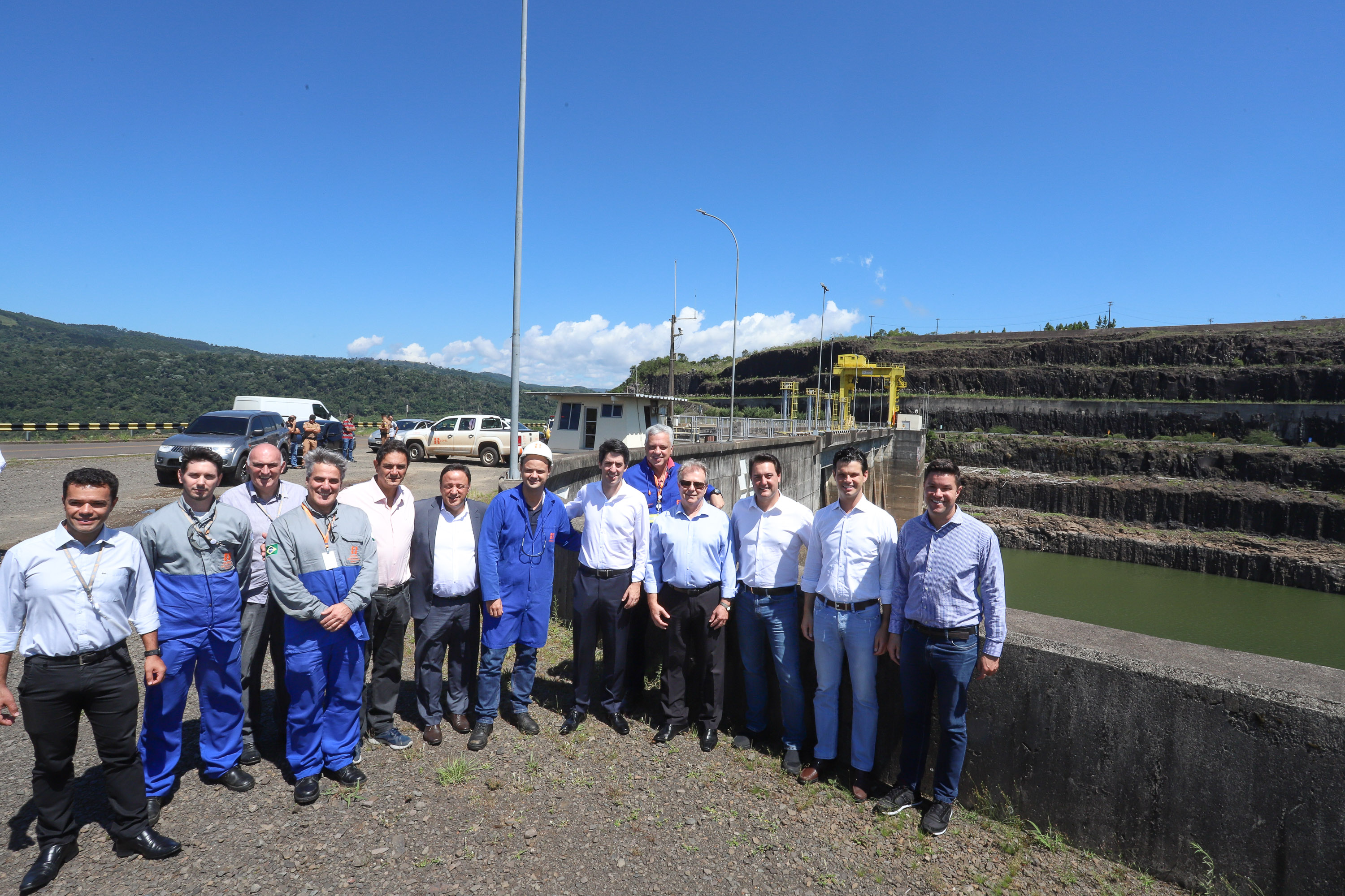Governador Carlos Massa Ratinho Junior, acompanhado do presidente da Copel, Daniel Pimentel, visita a Usina Governador Bento Munhoz da Rocha Netto (Foz do Areia), no município de Pinhão - Pinhão, 22/01/2019 - Foto: Rodrigo Félix Leal