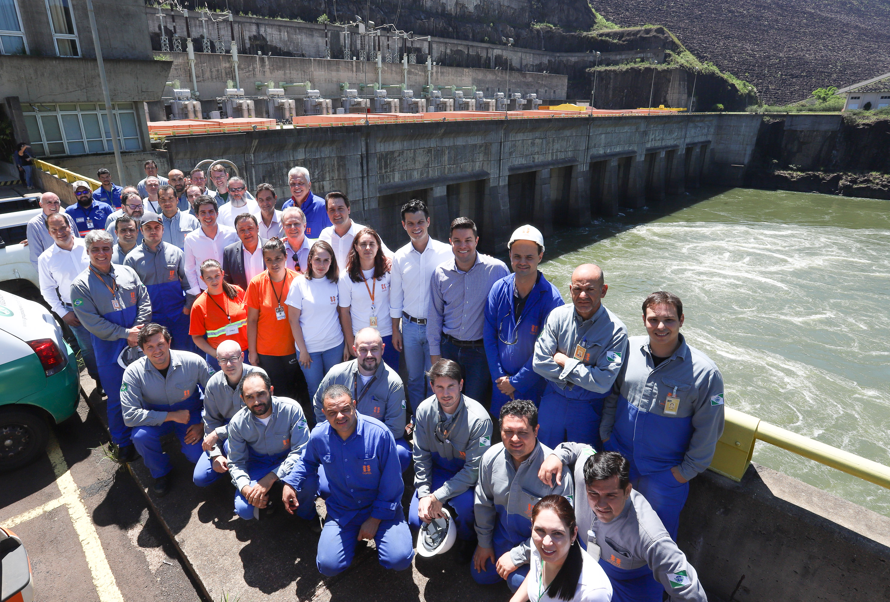 Governador Carlos Massa Ratinho Junior, acompanhado do presidente da Copel, Daniel Pimentel, visita a Usina Governador Bento Munhoz da Rocha Netto (Foz do Areia), no município de Pinhão - Pinhão, 22/01/2019 - Foto: Rodrigo Félix Leal