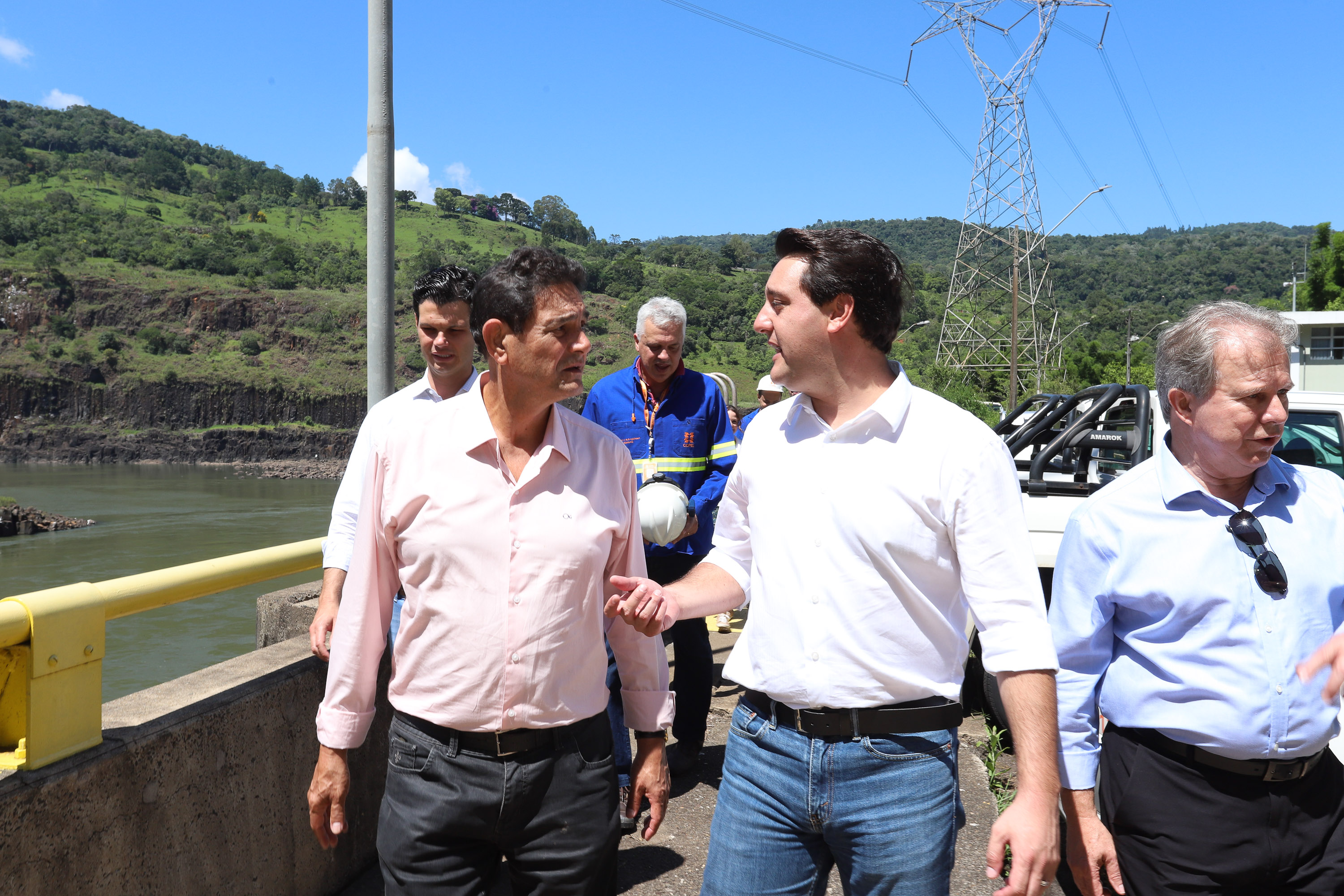 Governador Carlos Massa Ratinho Junior, acompanhado do presidente da Copel, Daniel Pimentel, visita a Usina Governador Bento Munhoz da Rocha Netto (Foz do Areia), no município de Pinhão - Pinhão, 22/01/2019 - Foto: Rodrigo Félix Leal