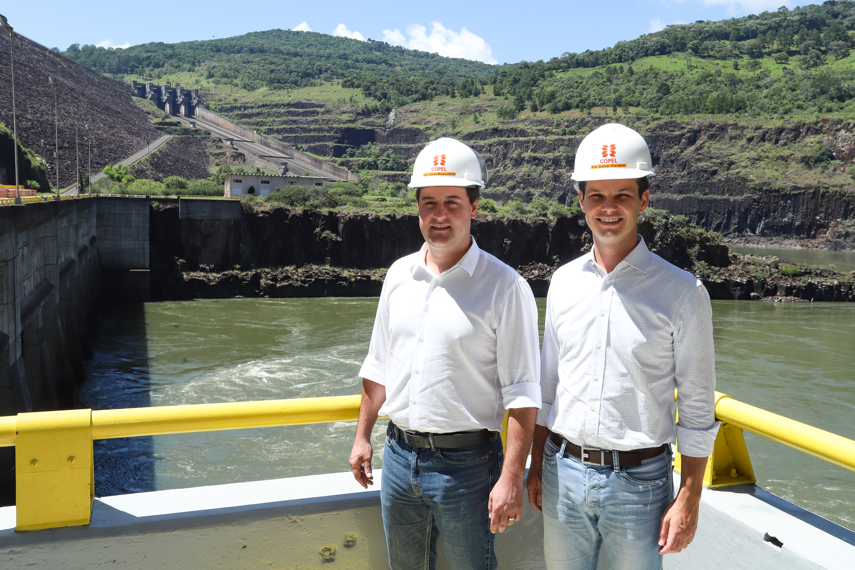 Governador Carlos Massa Ratinho Junior, acompanhado do presidente da Copel, Daniel Pimentel, visita a Usina Governador Bento Munhoz da Rocha Netto (Foz do Areia), no município de Pinhão - Pinhão, 22/01/2019 - Foto: Rodrigo Félix Leal