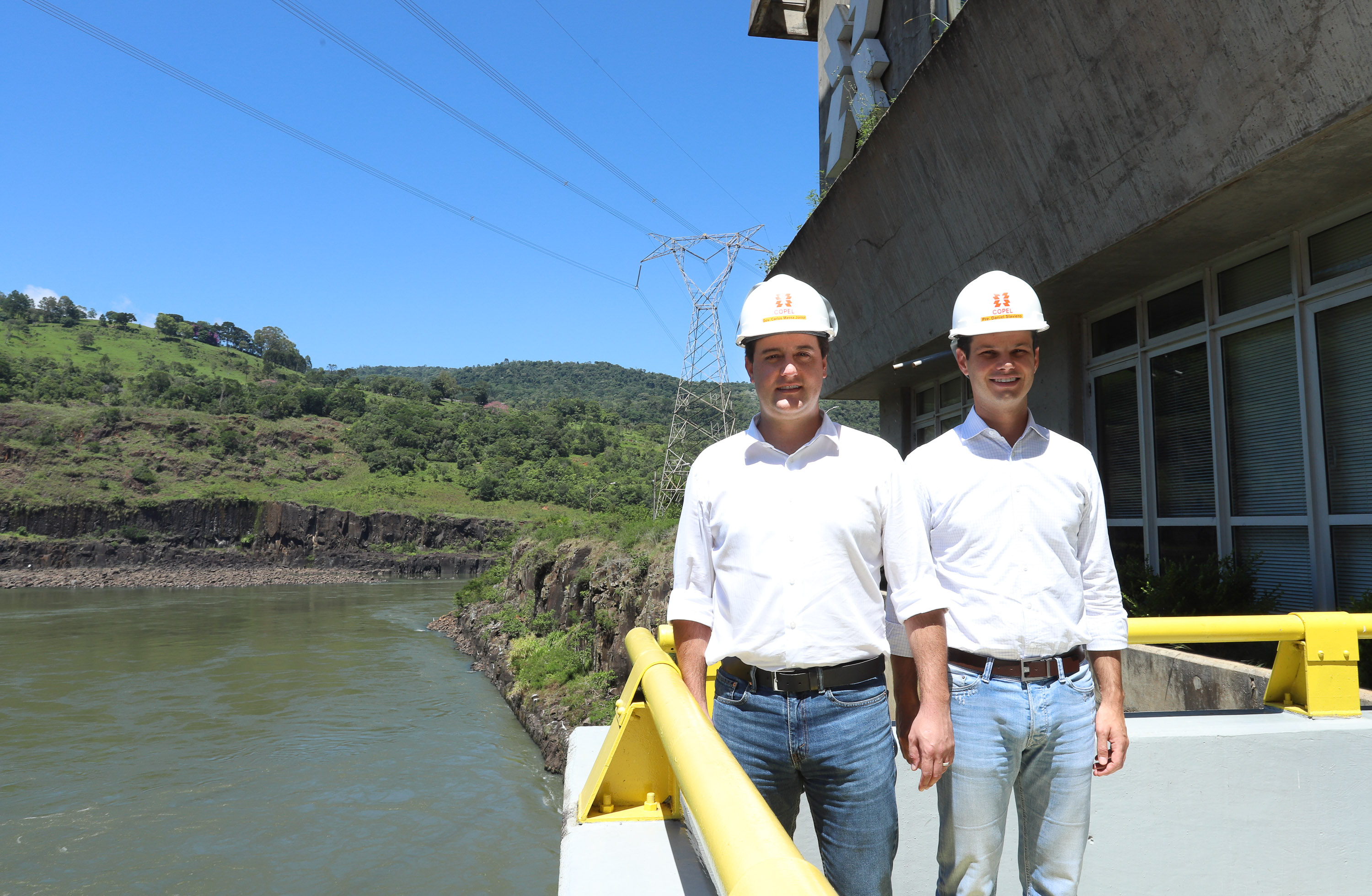 Governador Carlos Massa Ratinho Junior, acompanhado do presidente da Copel, Daniel Pimentel, visita a Usina Governador Bento Munhoz da Rocha Netto (Foz do Areia), no município de Pinhão - Pinhão, 22/01/2019 - Foto: Rodrigo Félix Leal