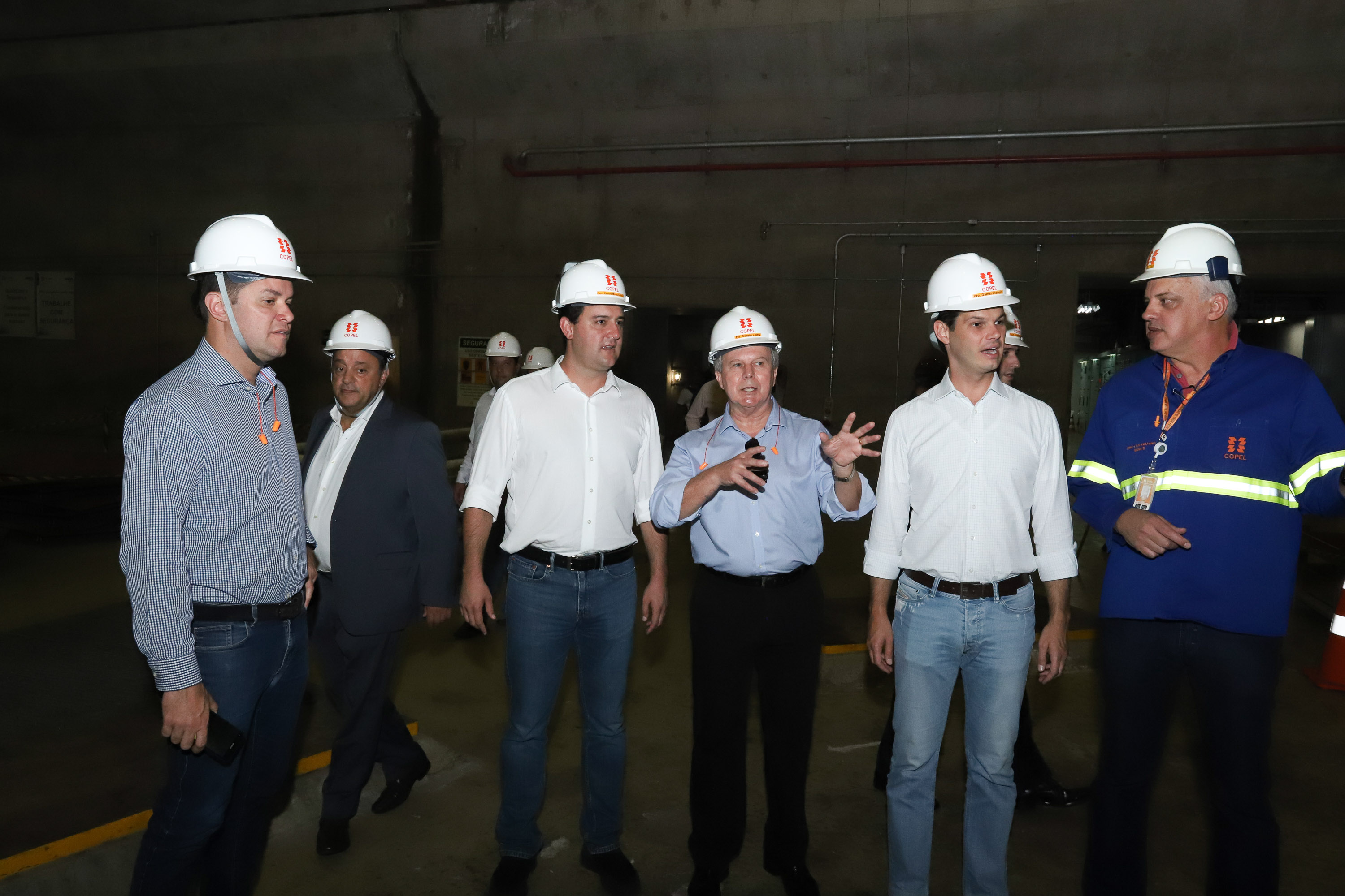 Governador Carlos Massa Ratinho Junior, acompanhado do presidente da Copel, Daniel Pimentel, visita a Usina Governador Bento Munhoz da Rocha Netto (Foz do Areia), no município de Pinhão - Pinhão, 22/01/2019 - Foto: Rodrigo Félix Leal