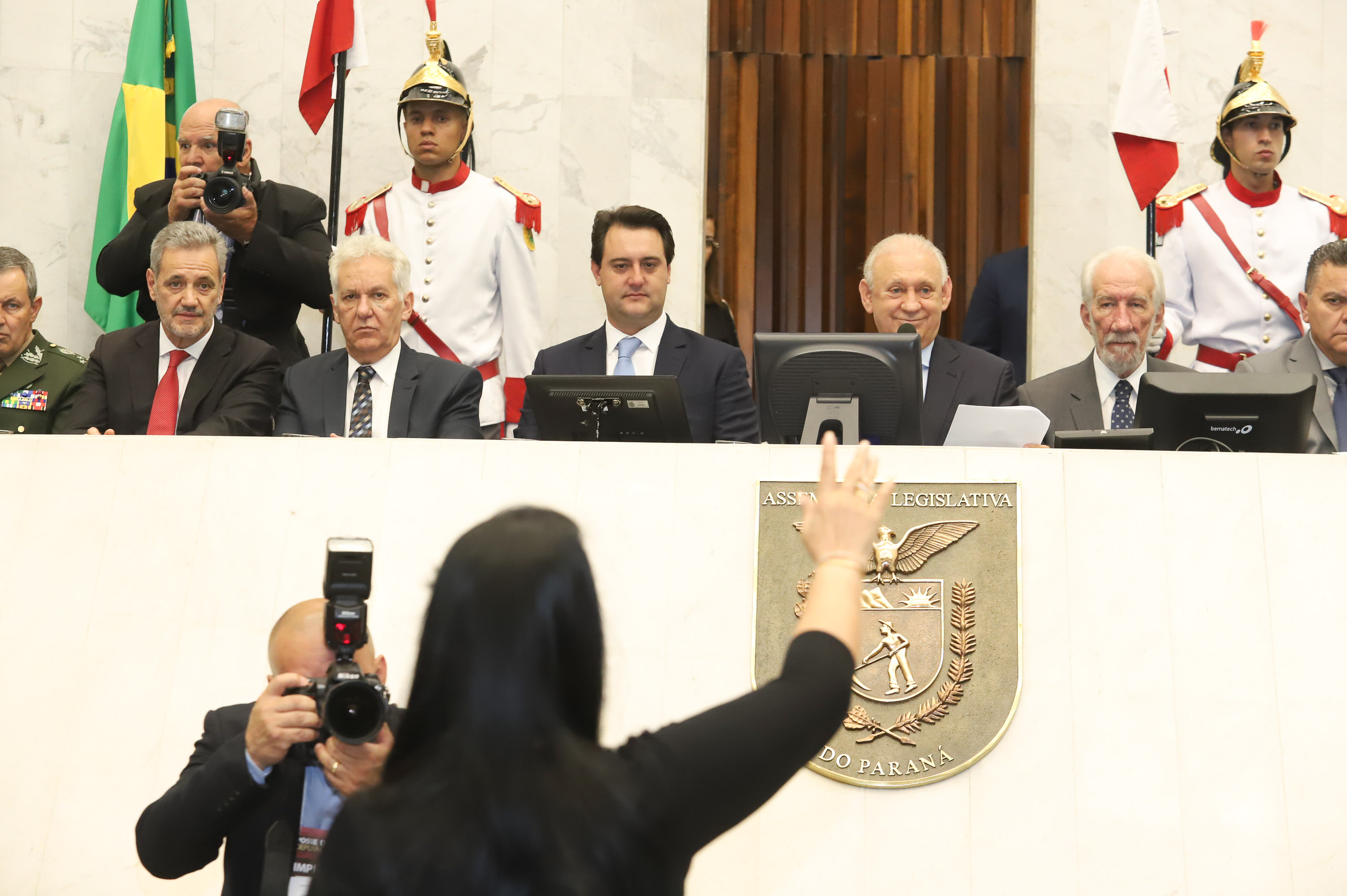 O governador Carlos Massa Ratinho Junior participou nesta sexta-feira (01) da solenidade de posse dos 54 deputados estaduais na Assembleia Legislativa do Paraná. - Curitiba, 01/02/2019 - Foto: Rodrigo Félix Leal/ANPr