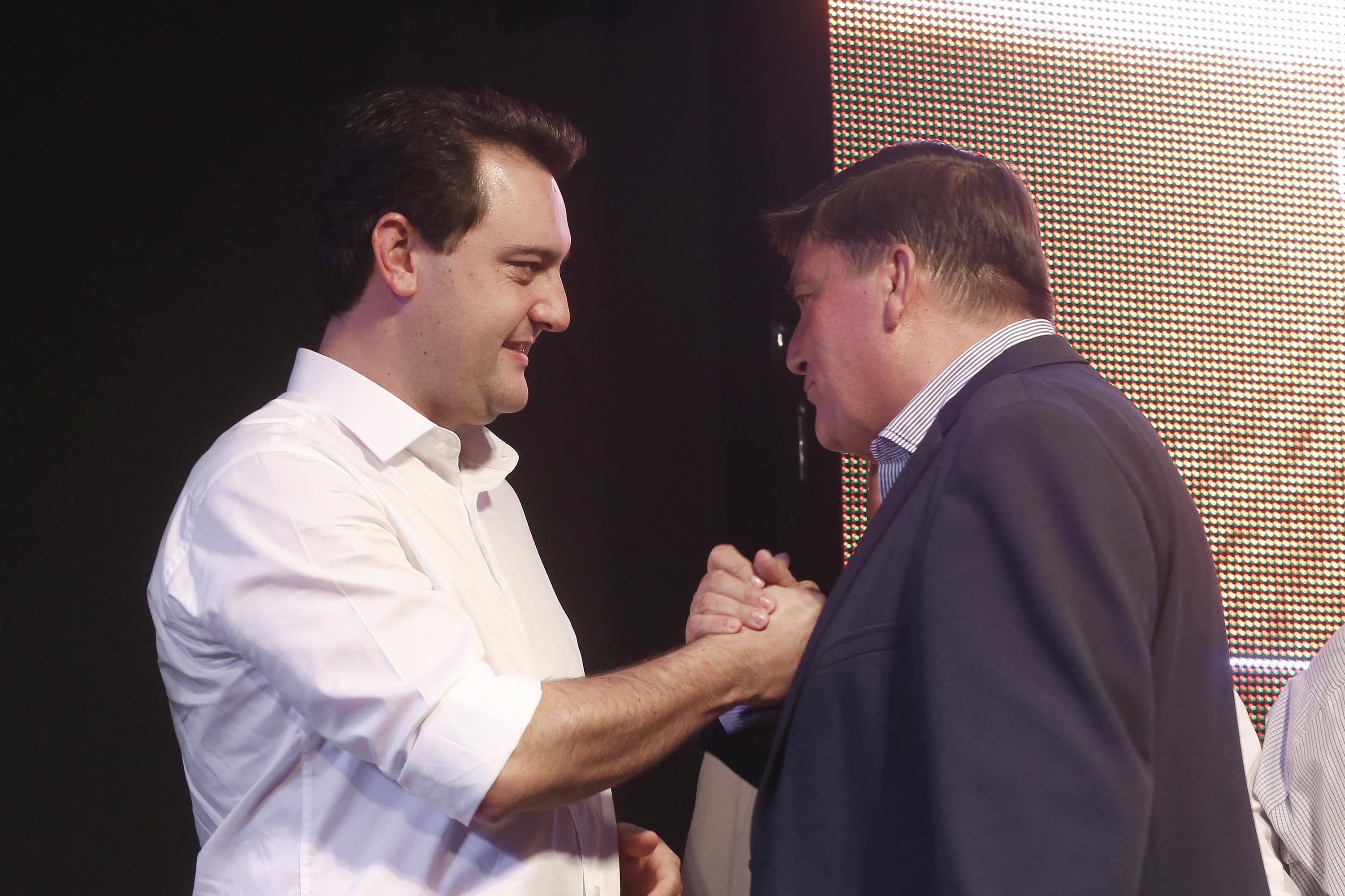 O governador Carlos Massa Ratinho Junior, participa do lançamento da 45ª Exposição Agropecuária, Industrial e Comercial de Umuarama. Presentes no evento: prefeito de Umuarama, Celso Luiz Pozzobom; presidente da Sociedade Rural, Milton Gaiari; secretário do Meio Ambiente, Márcio Nunes; secretário da Infraestrutura e Logística, Sandro Alex, deputados e demais autoridades - Umuarama, 05/02/2019 - Foto: Arnaldo Alves/ANPr