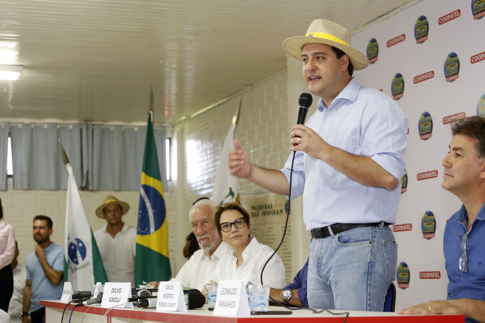 O governador Carlos Massa Ratinho Junior recebe a ministra da Agricultura, Pecuária e Abastecimento, Tereza Cristina, no Show Rural Coopavel. - Cascavel, 08/02/2019 - Foto: Arnaldo Alves/ANPr