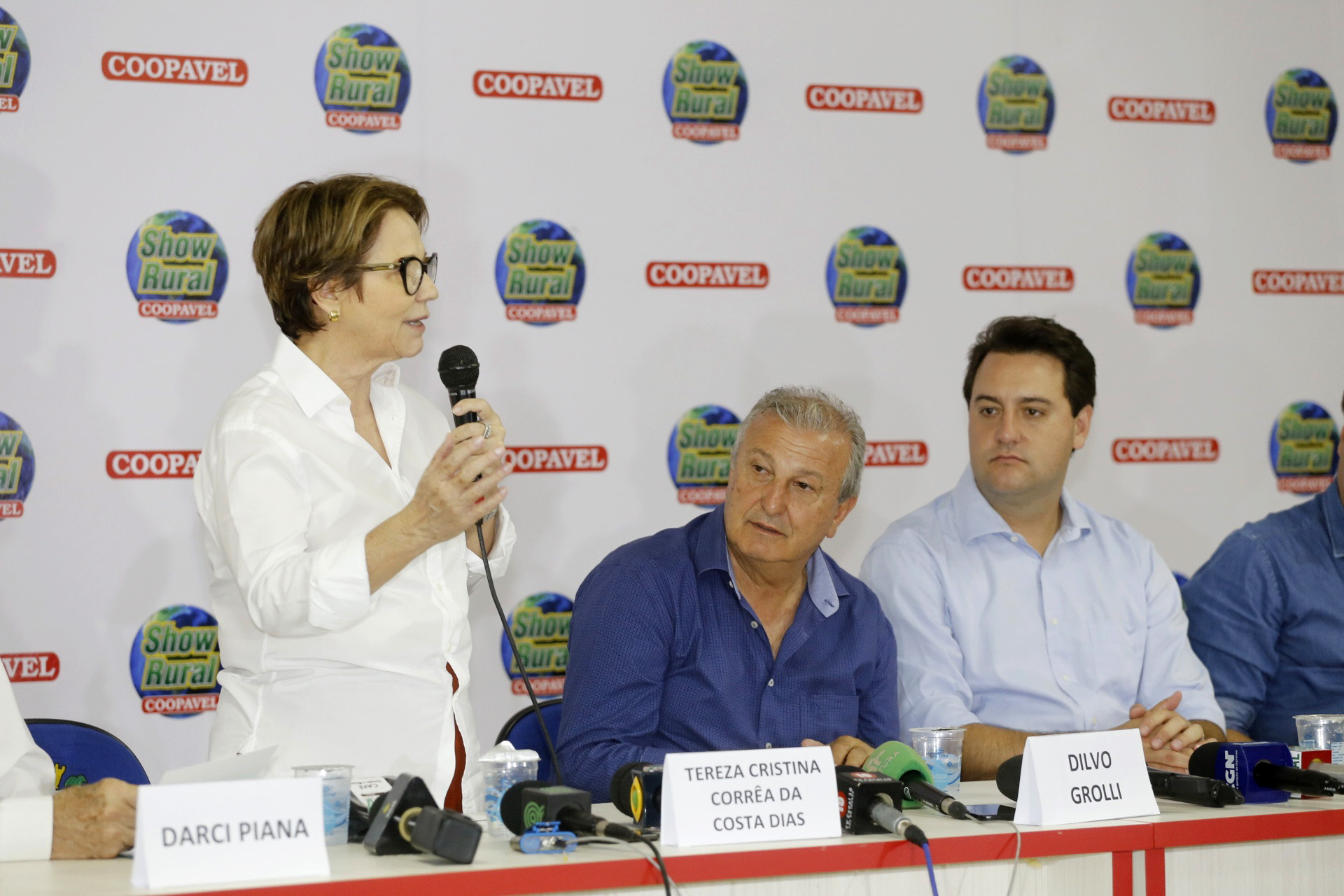 O governador Carlos Massa Ratinho Junior recebe a ministra da Agricultura, Pecuária e Abastecimento, Tereza Cristina, no Show Rural Coopavel. - Cascavel, 08/02/2019 - Foto: Arnaldo Alves/ANPr