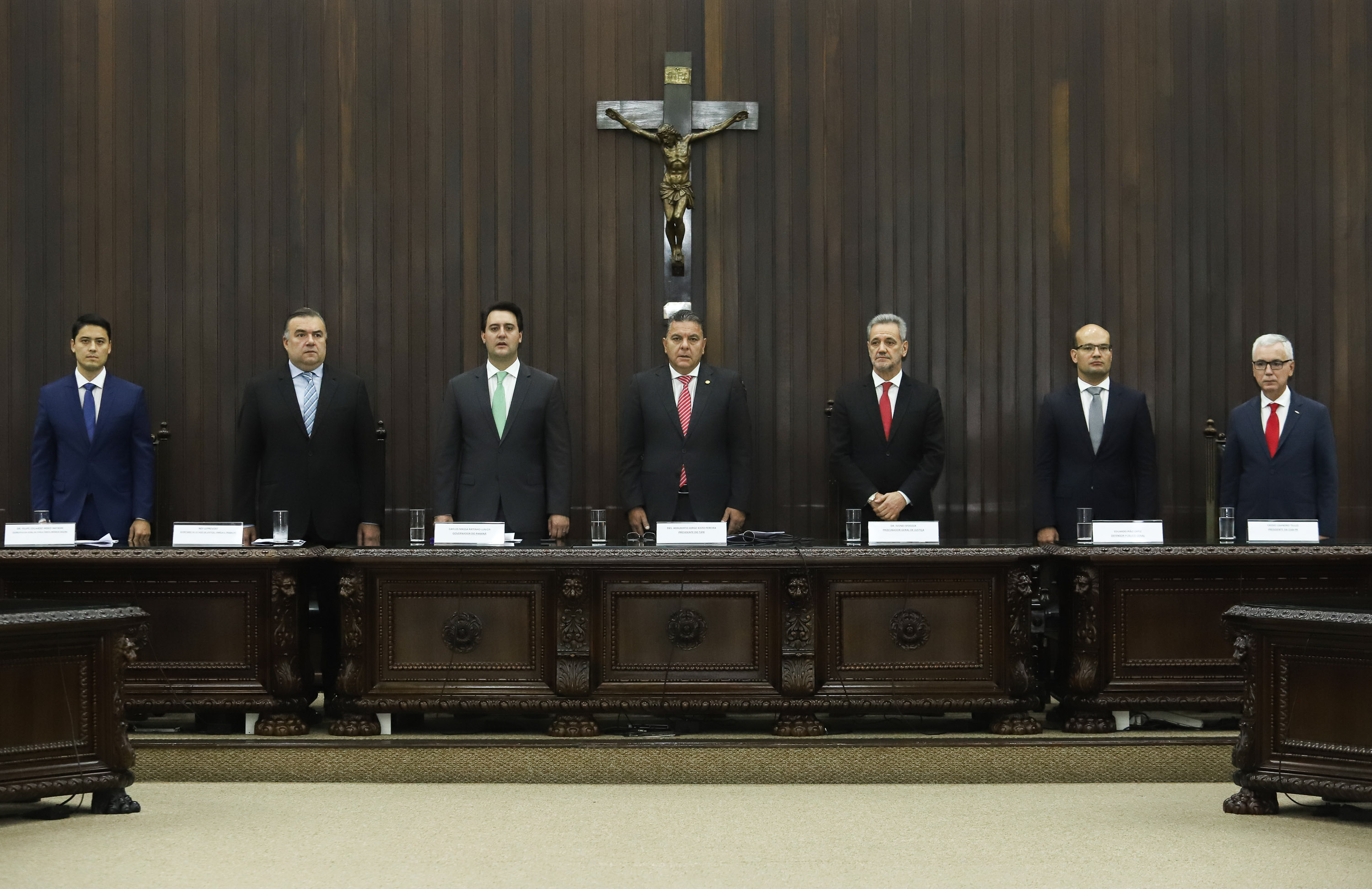 O governador Carlos Massa Ratinho Junior participa da solenidade que formaliza a Força-Tarefa Infância Segura de Prevenção e Combate a Crimes Contra a Criança, nesta quinta-feira (21) no Palácio da Justiça. Curitiba, 21/02/2019 - Foto: Rodrigo Félix Leal/ANPr