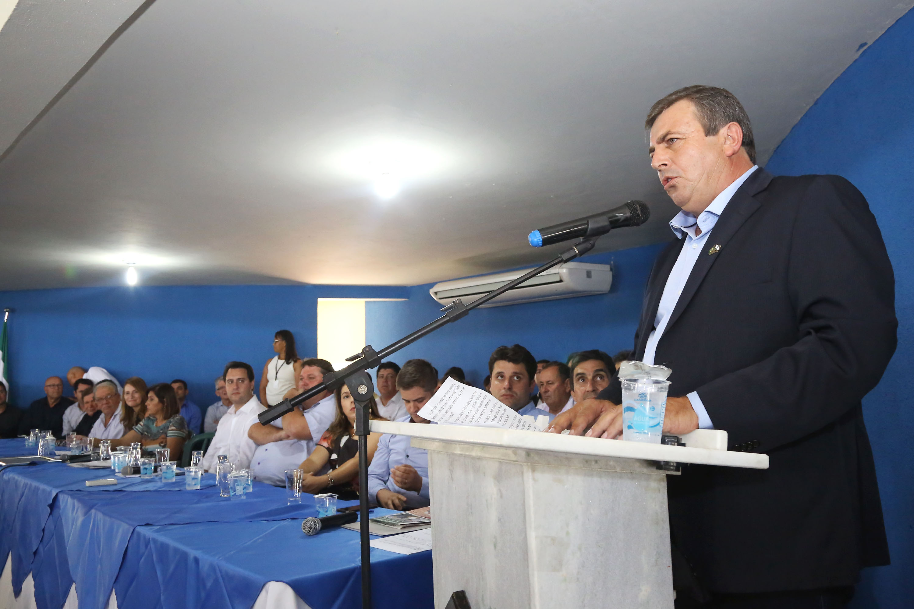 Governador Carlos Massa Ratinho Júnior participa da posse da nova diretoria da Associação dos Municípios do Norte Pioneiro (Amunorpi). O prefeito de Pinhalão, Sérgio Rodrigues é o presidente da Associação. - Pinhalão, 22/01/2019 - Foto: Jaelson Lucas/ANPr
