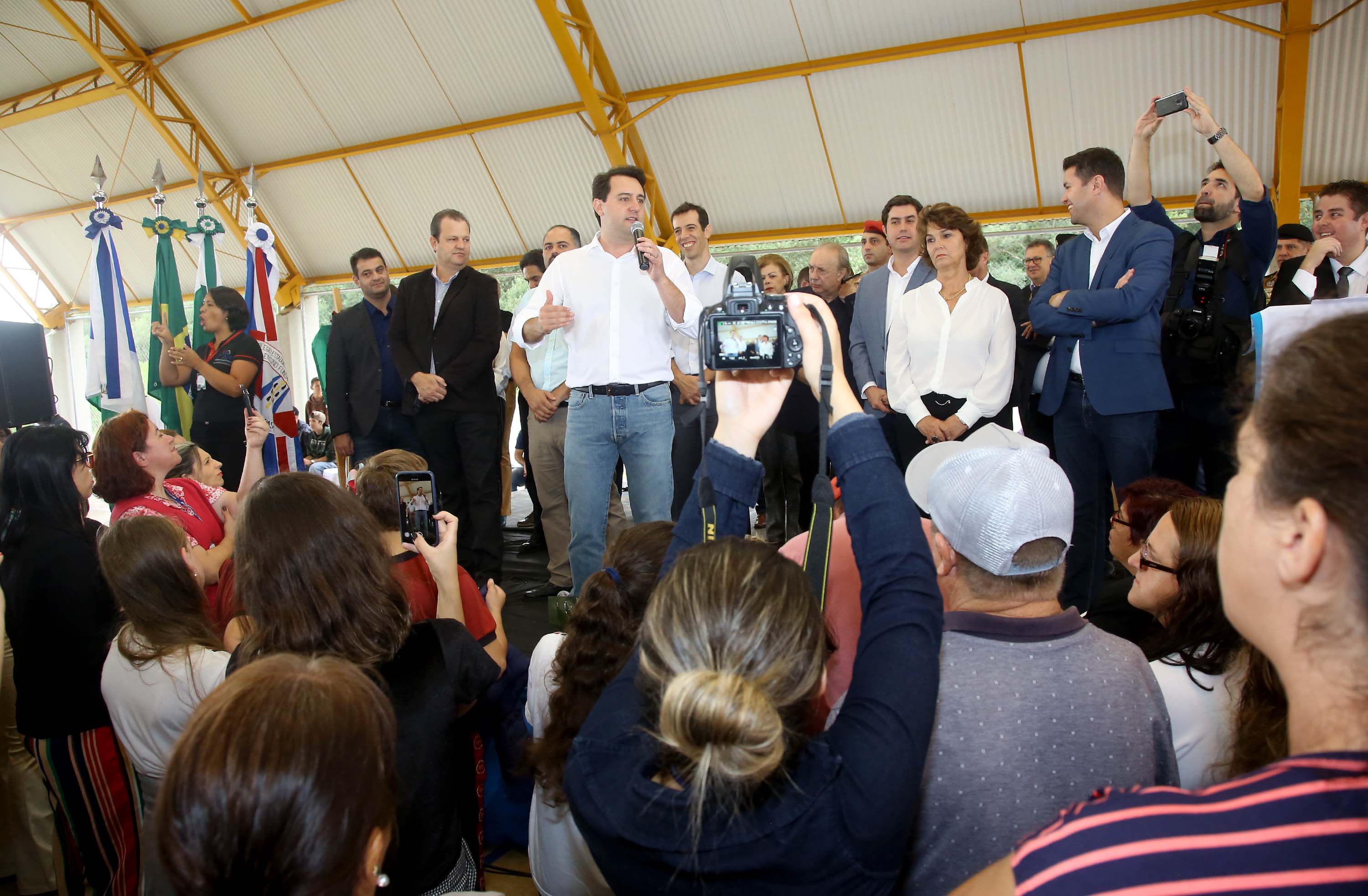 Governador Carlos Massa Ratinho Júnior inaugura em Guarapuava a nova sede do Colégio Estadual Leni Marlene Jacob - Guarapuava, 04/04/2019 - Foto: Jaelson Lucas/ANPr