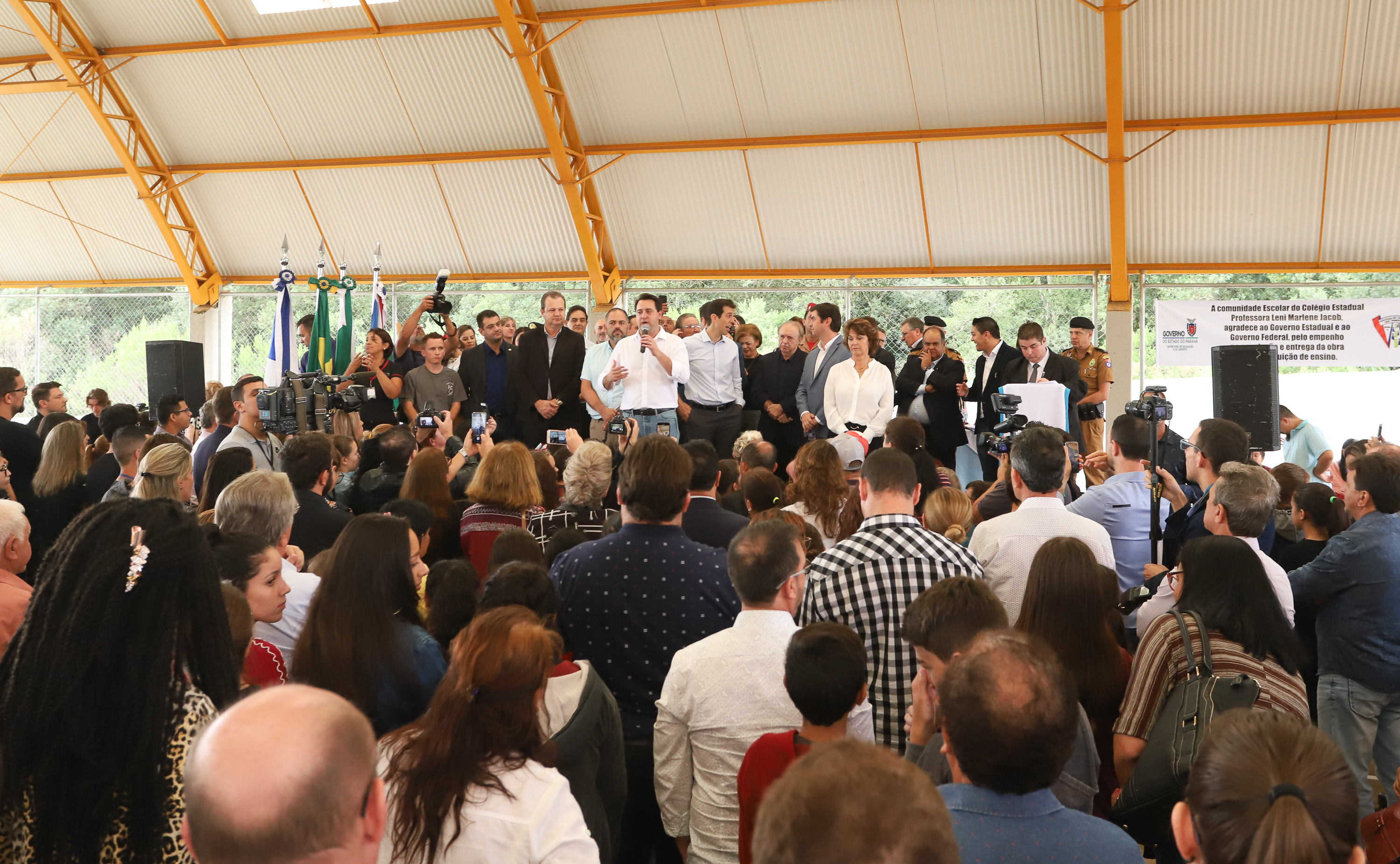 Governador Carlos Massa Ratinho Júnior inaugura em Guarapuava a nova sede do Colégio Estadual Leni Marlene Jacob - Guarapuava, 04/04/2019 - Foto: Rodrigo Felix Leal/ANPr