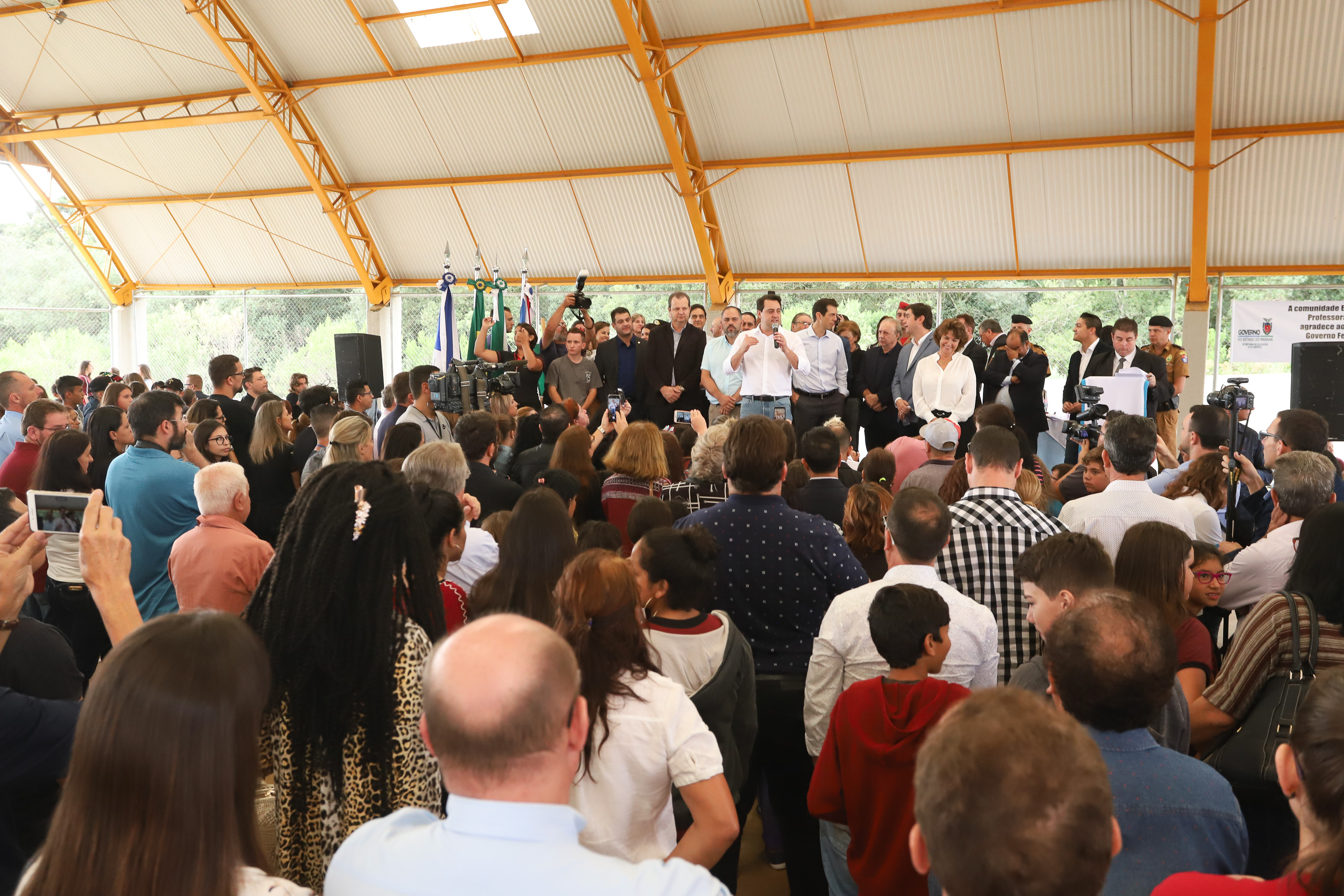 Governador Carlos Massa Ratinho Júnior inaugura em Guarapuava a nova sede do Colégio Estadual Leni Marlene Jacob - Guarapuava, 04/04/2019 - Foto: Rodrigo Felix Leal/ANPr