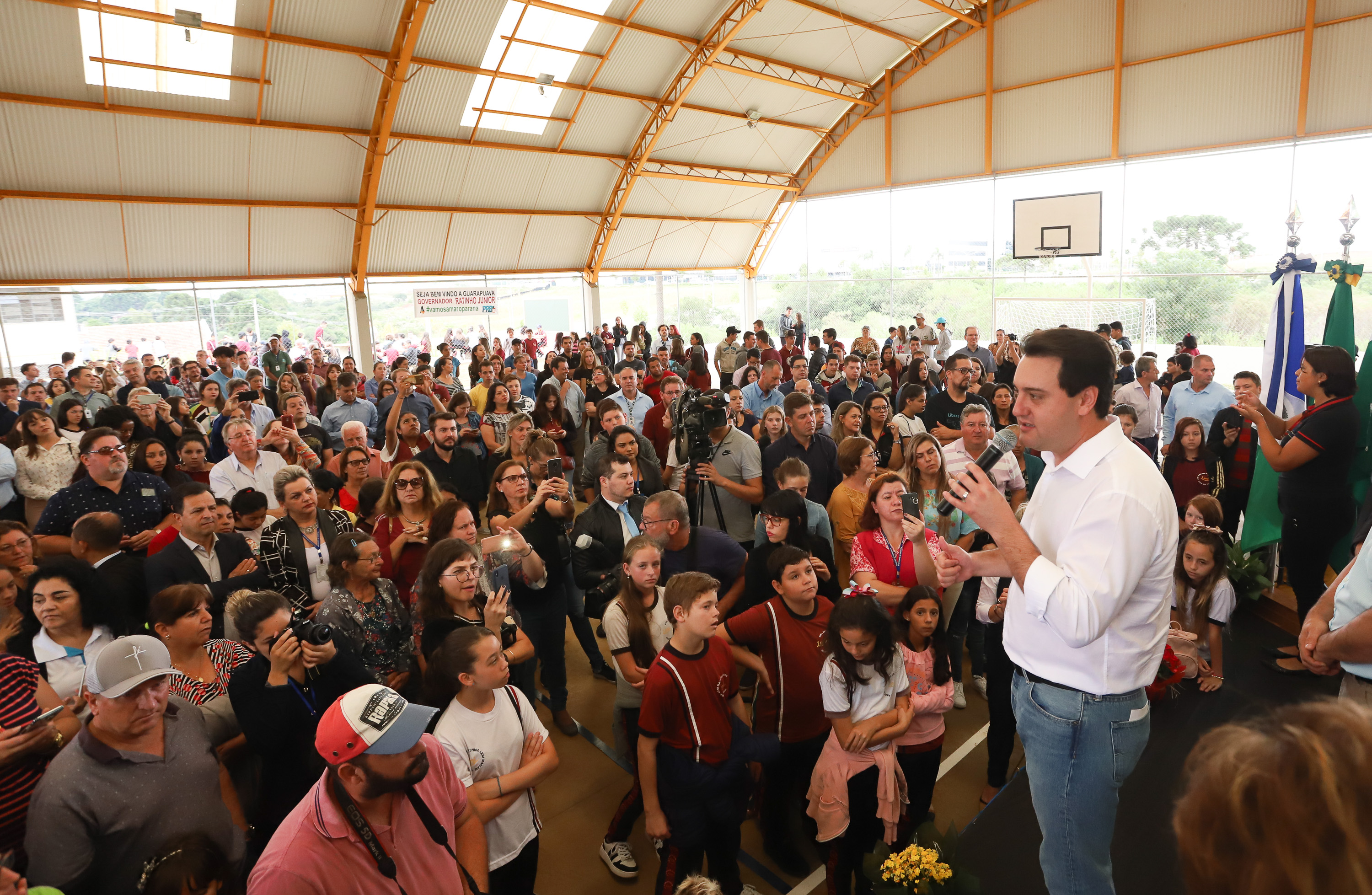 Governador Carlos Massa Ratinho Júnior inaugura em Guarapuava a nova sede do Colégio Estadual Leni Marlene Jacob - Guarapuava, 04/04/2019 - Foto: Rodrigo Felix Leal/ANPr
